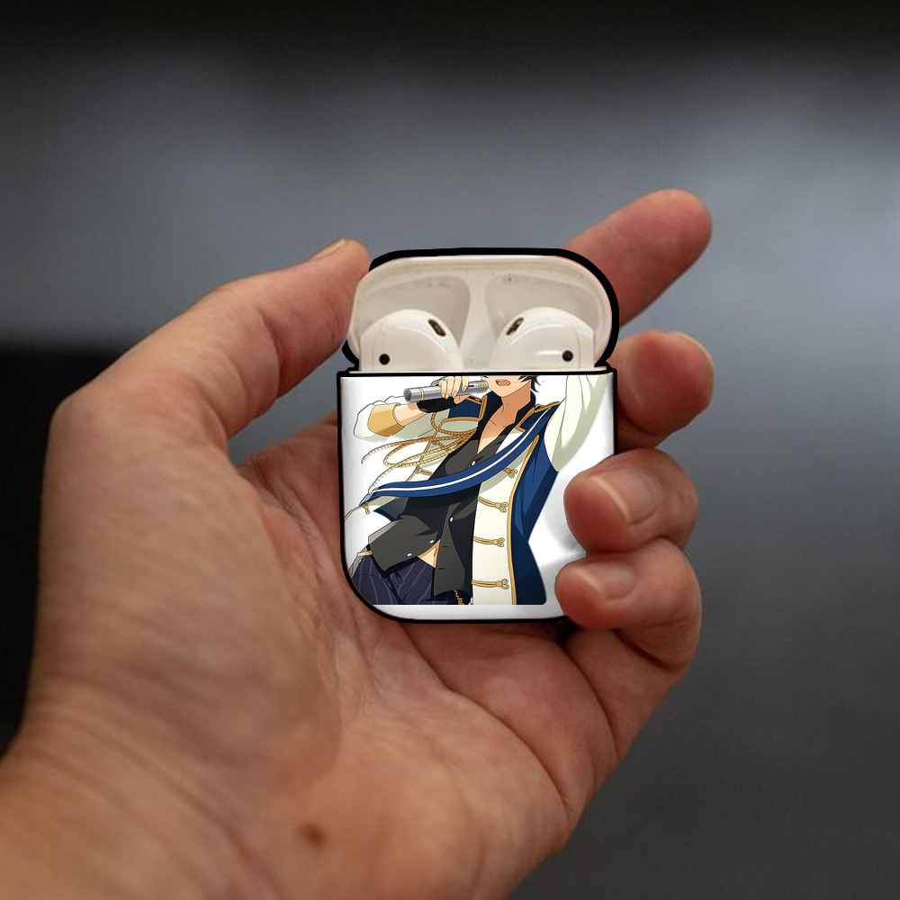 あんさんぶるスターズ! Ensemble Stars AirPods 第2世代保護ケース ハードシェル ブラック 耐衝撃・防指紋・カラビナ付き