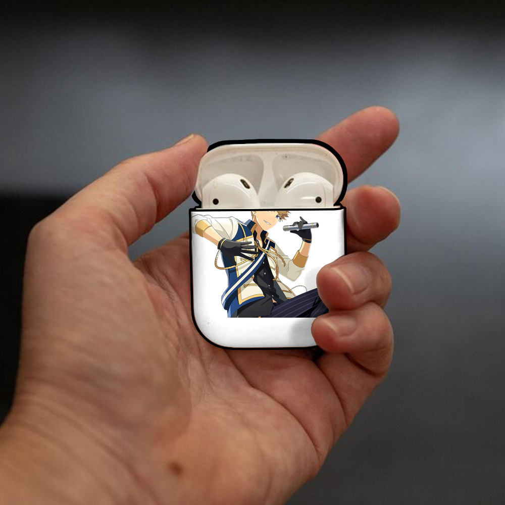 あんさんぶるスターズ! Ensemble Stars AirPods 第2世代保護ケース ハードシェル ブラック 耐衝撃・防指紋・カラビナ付き