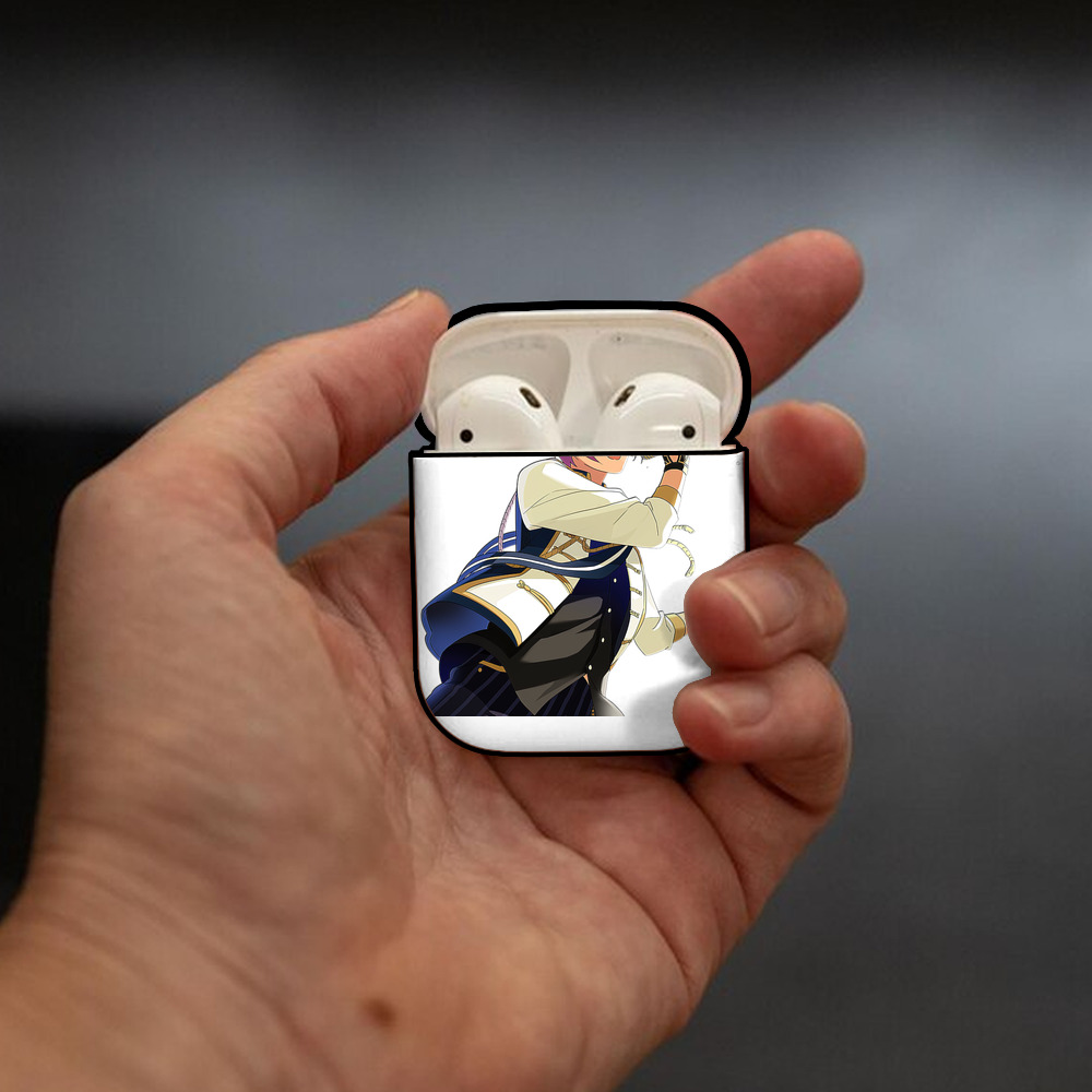 あんさんぶるスターズ! Ensemble Stars AirPods 第2世代保護ケース ハードシェル ブラック 耐衝撃・防指紋・カラビナ付き