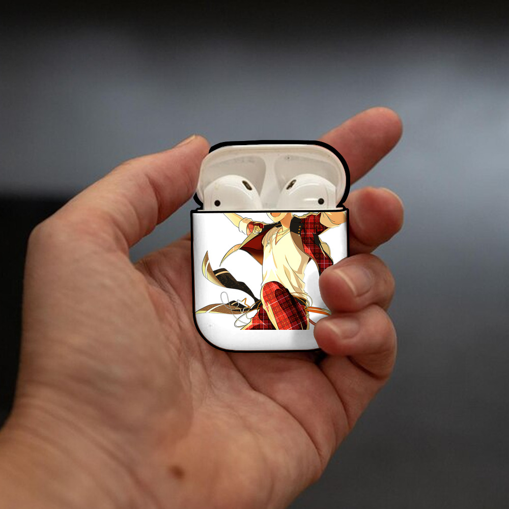あんさんぶるスターズ! Ensemble Stars AirPods 第2世代保護ケース ハードシェル ブラック 耐衝撃・防指紋・カラビナ付き