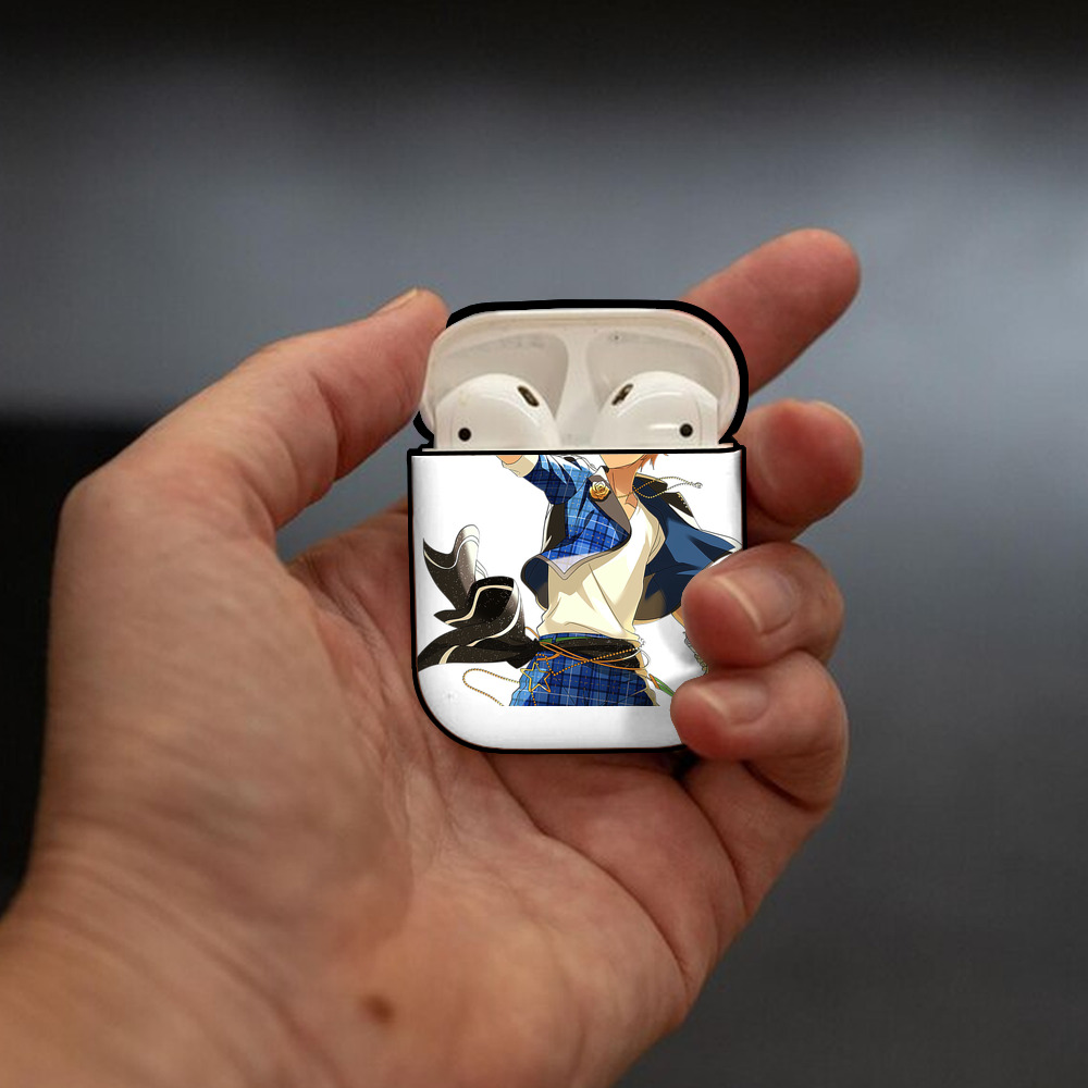 あんさんぶるスターズ! Ensemble Stars AirPods 第2世代保護ケース ハードシェル ブラック 耐衝撃・防指紋・カラビナ付き
