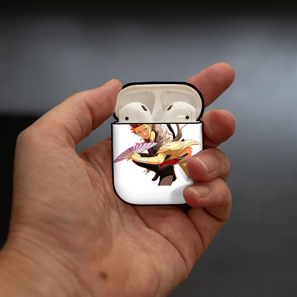 あんさんぶるスターズ! Ensemble Stars AirPods 第2世代保護ケース ハードシェル ブラック 耐衝撃・防指紋・カラビナ付き