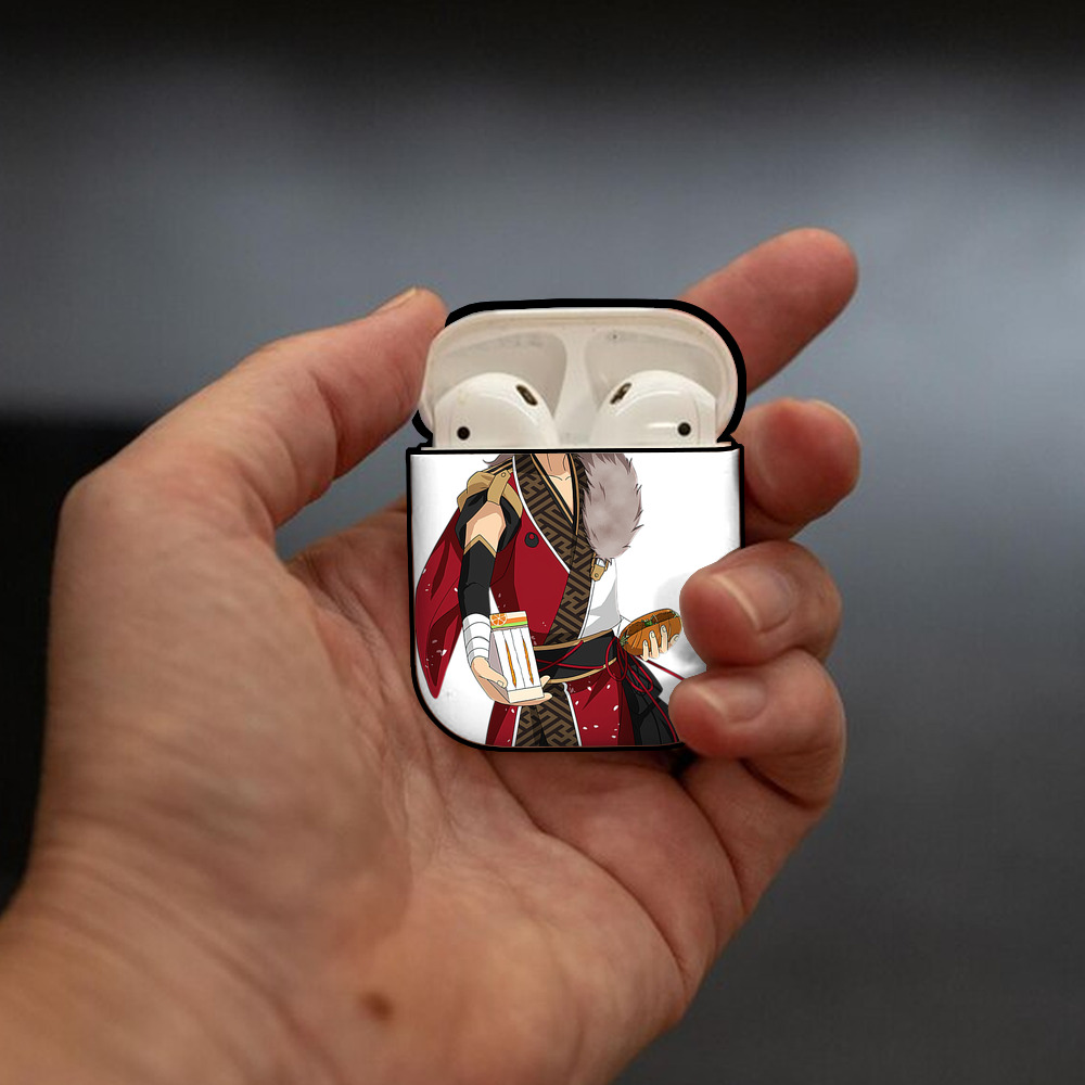 あんさんぶるスターズ! Ensemble Stars AirPods 第2世代保護ケース ハードシェル ブラック 耐衝撃・防指紋・カラビナ付き