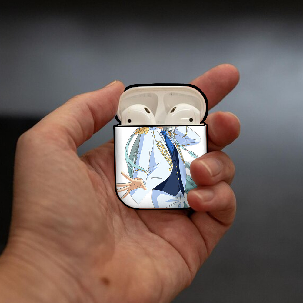 あんさんぶるスターズ! Ensemble Stars AirPods 第2世代保護ケース ハードシェル ブラック 耐衝撃・防指紋・カラビナ付き