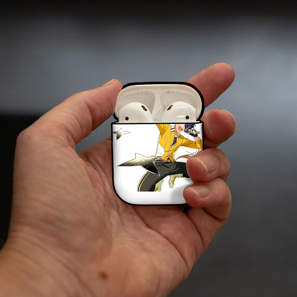 あんさんぶるスターズ! Ensemble Stars AirPods 第2世代保護ケース ハードシェル ブラック 耐衝撃・防指紋・カラビナ付き