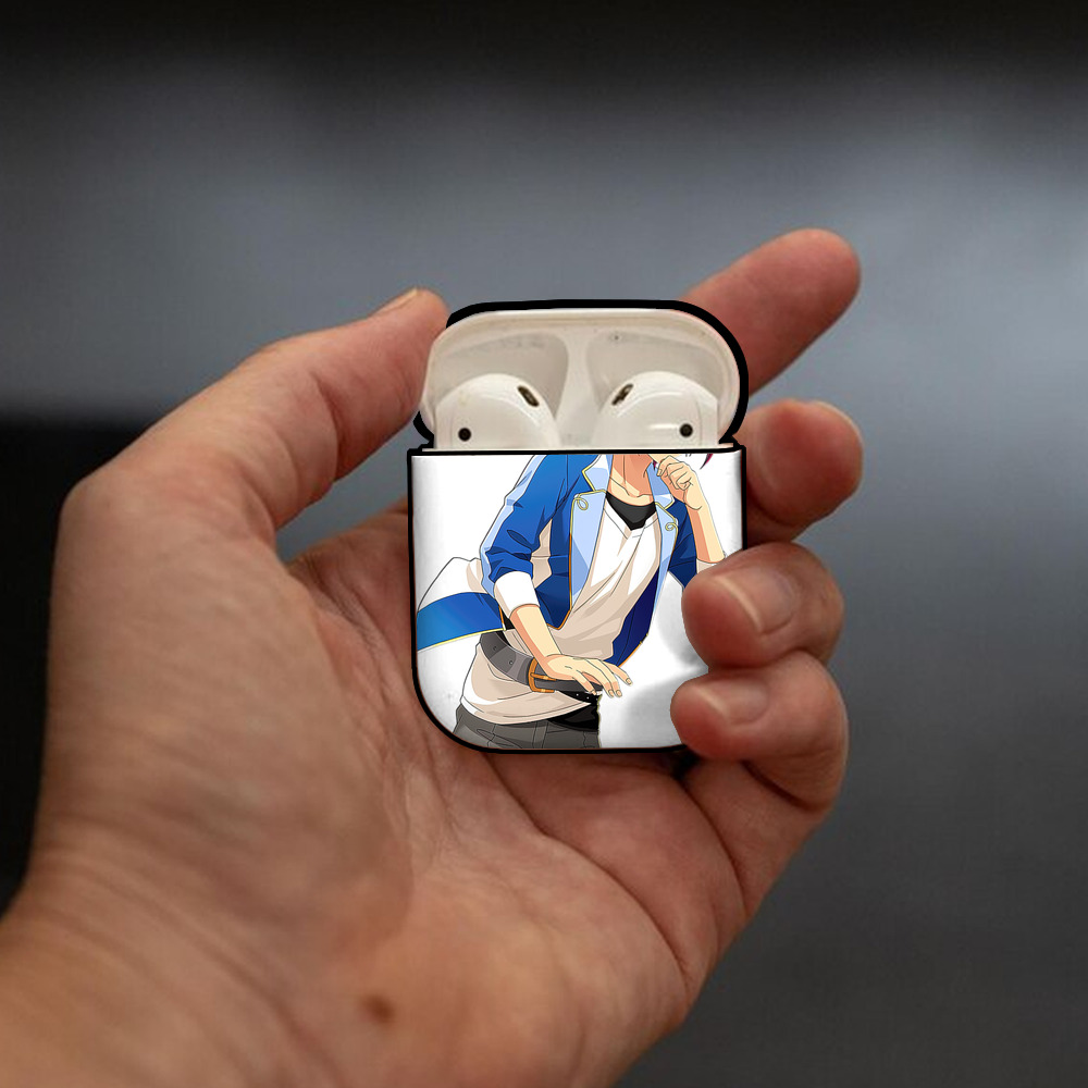あんさんぶるスターズ! Ensemble Stars AirPods 第2世代保護ケース ハードシェル ブラック 耐衝撃・防指紋・カラビナ付き