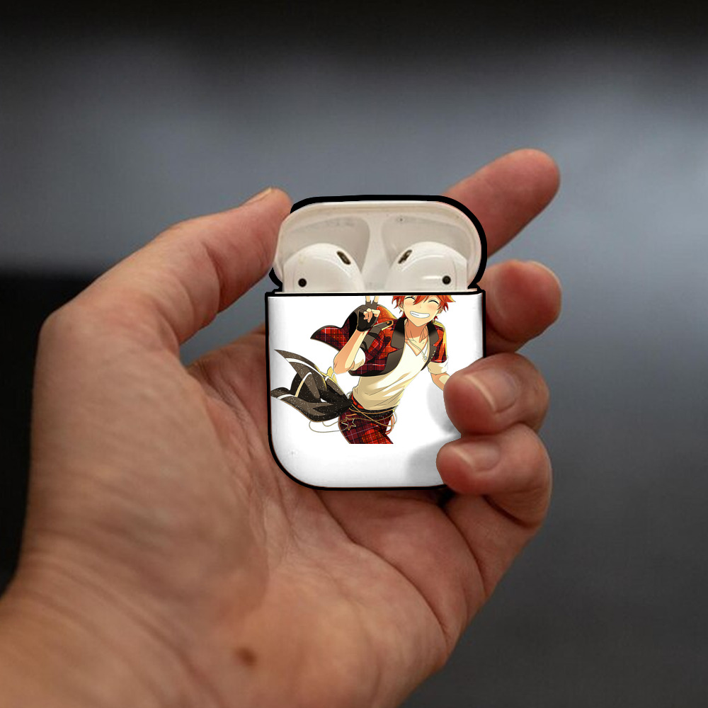 あんさんぶるスターズ! Ensemble Stars AirPods 第2世代保護ケース ハードシェル ブラック 耐衝撃・防指紋・カラビナ付き
