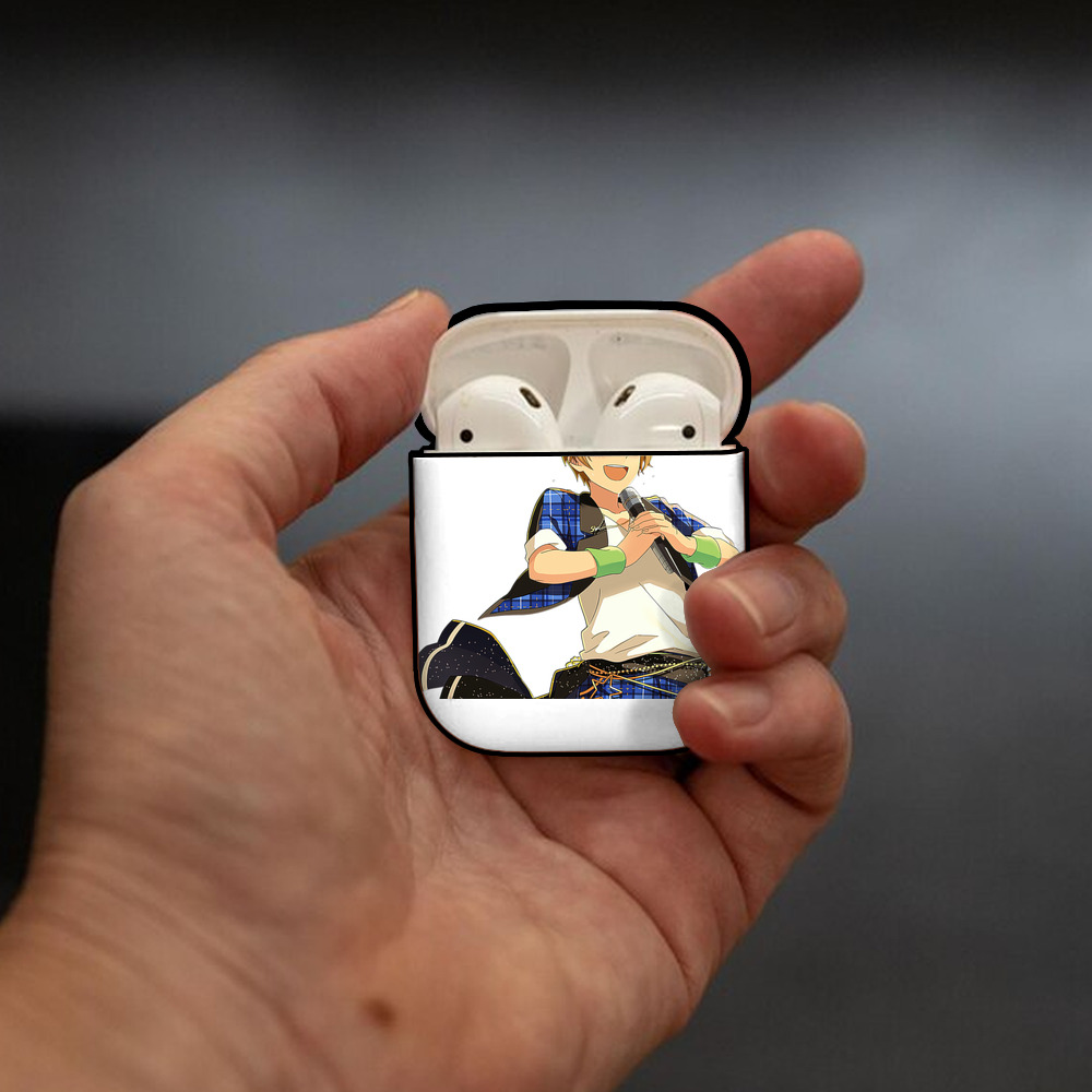 あんさんぶるスターズ! Ensemble Stars AirPods 第2世代保護ケース ハードシェル ブラック 耐衝撃・防指紋・カラビナ付き