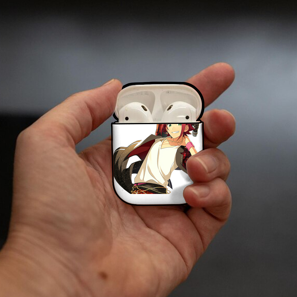 あんさんぶるスターズ! Ensemble Stars AirPods 第2世代保護ケース ハードシェル ブラック 耐衝撃・防指紋・カラビナ付き