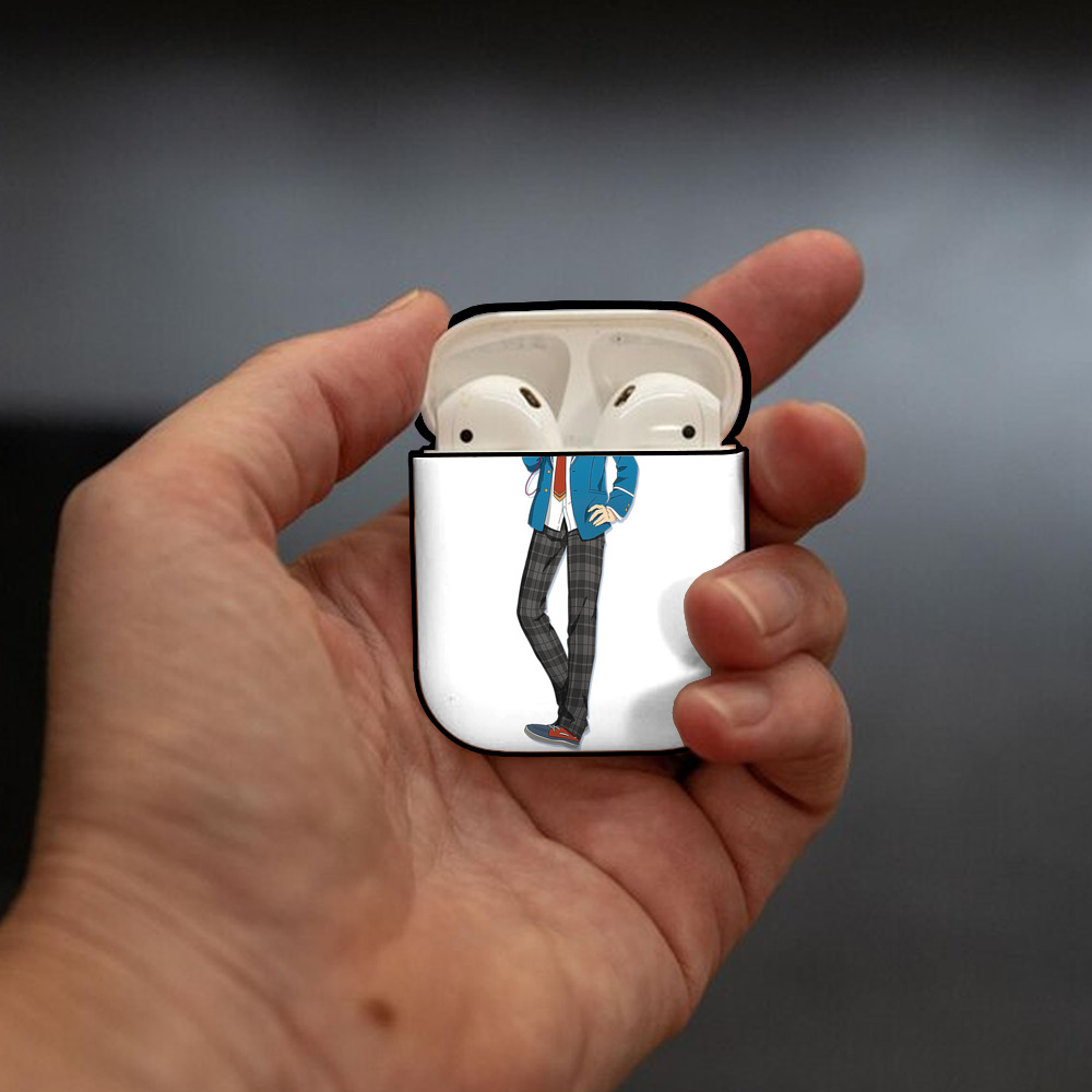 あんさんぶるスターズ! Ensemble Stars AirPods 第2世代保護ケース ハードシェル ブラック 耐衝撃・防指紋・カラビナ付き