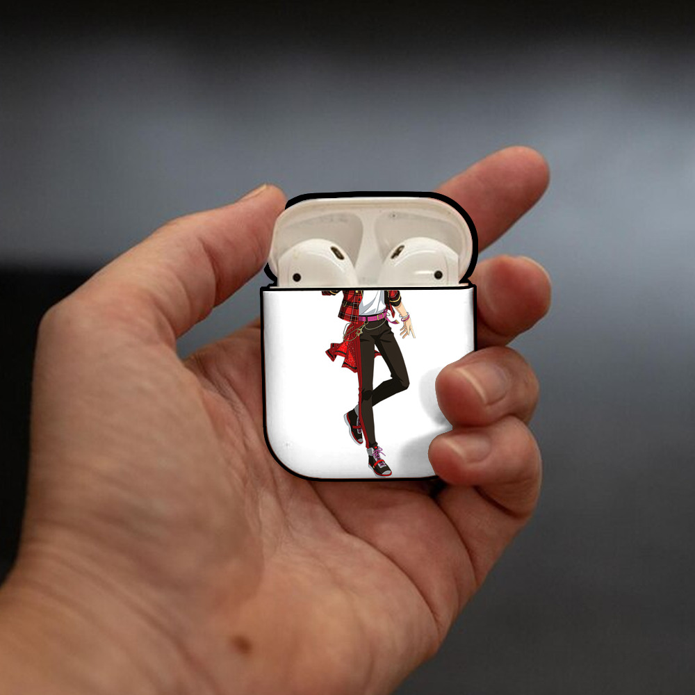 あんさんぶるスターズ! Ensemble Stars AirPods 第2世代保護ケース ハードシェル ブラック 耐衝撃・防指紋・カラビナ付き