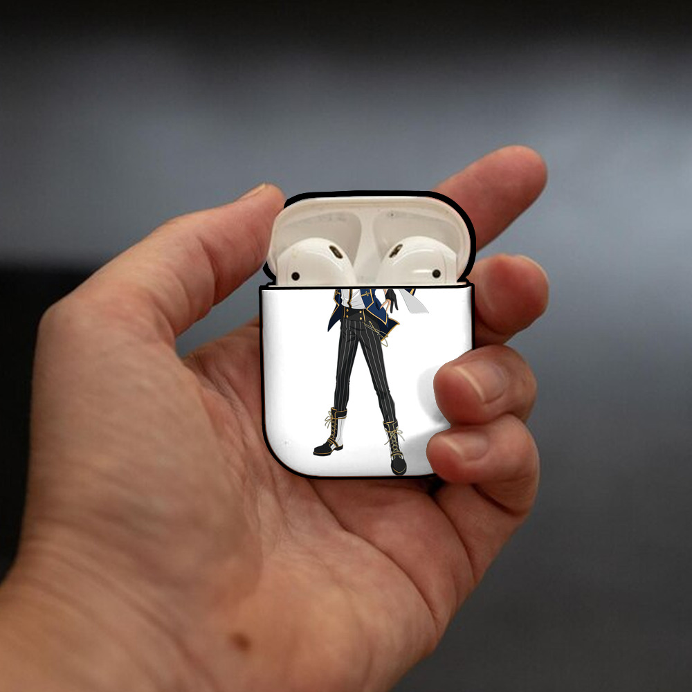 あんさんぶるスターズ! Ensemble Stars AirPods 第2世代保護ケース ハードシェル ブラック 耐衝撃・防指紋・カラビナ付き