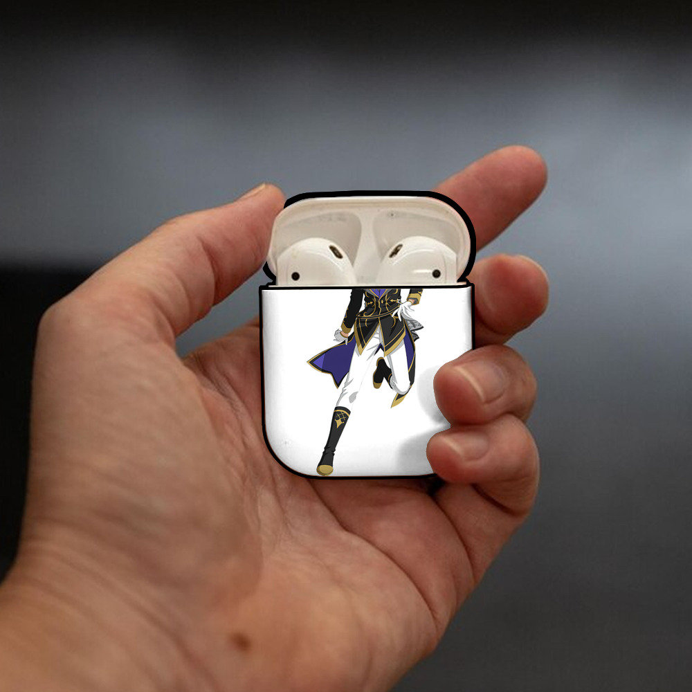 あんさんぶるスターズ! Ensemble Stars AirPods 第2世代保護ケース ハードシェル ブラック 耐衝撃・防指紋・カラビナ付き