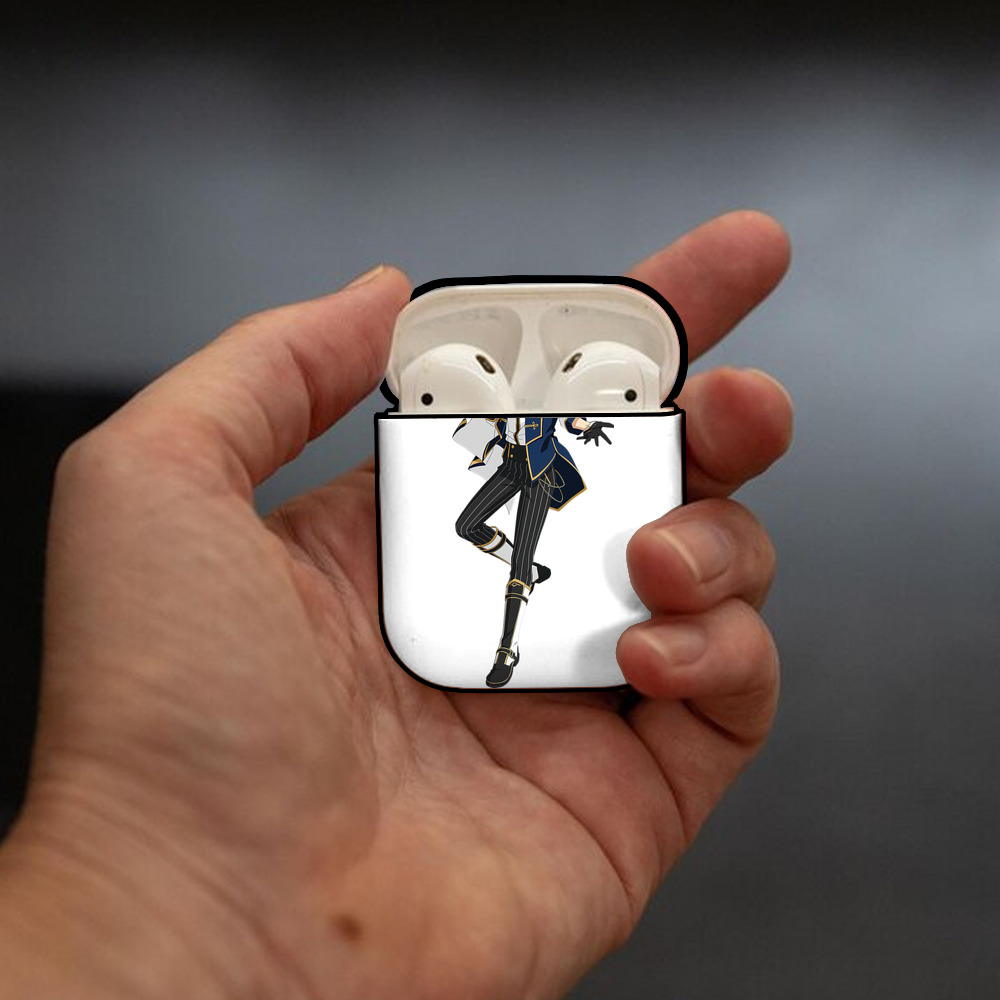 あんさんぶるスターズ! Ensemble Stars AirPods 第2世代保護ケース ハードシェル ブラック 耐衝撃・防指紋・カラビナ付き