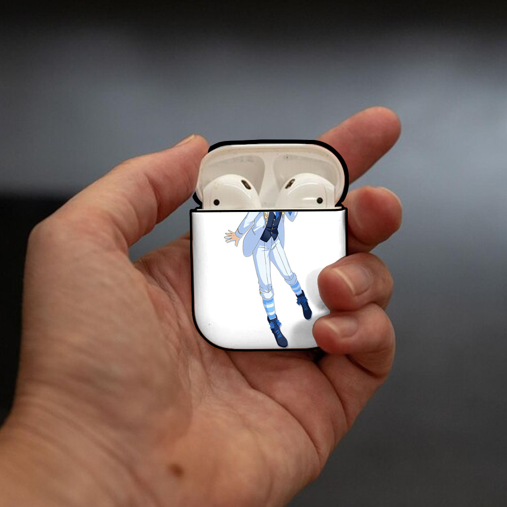 あんさんぶるスターズ! Ensemble Stars AirPods 第2世代保護ケース ハードシェル ブラック 耐衝撃・防指紋・カラビナ付き