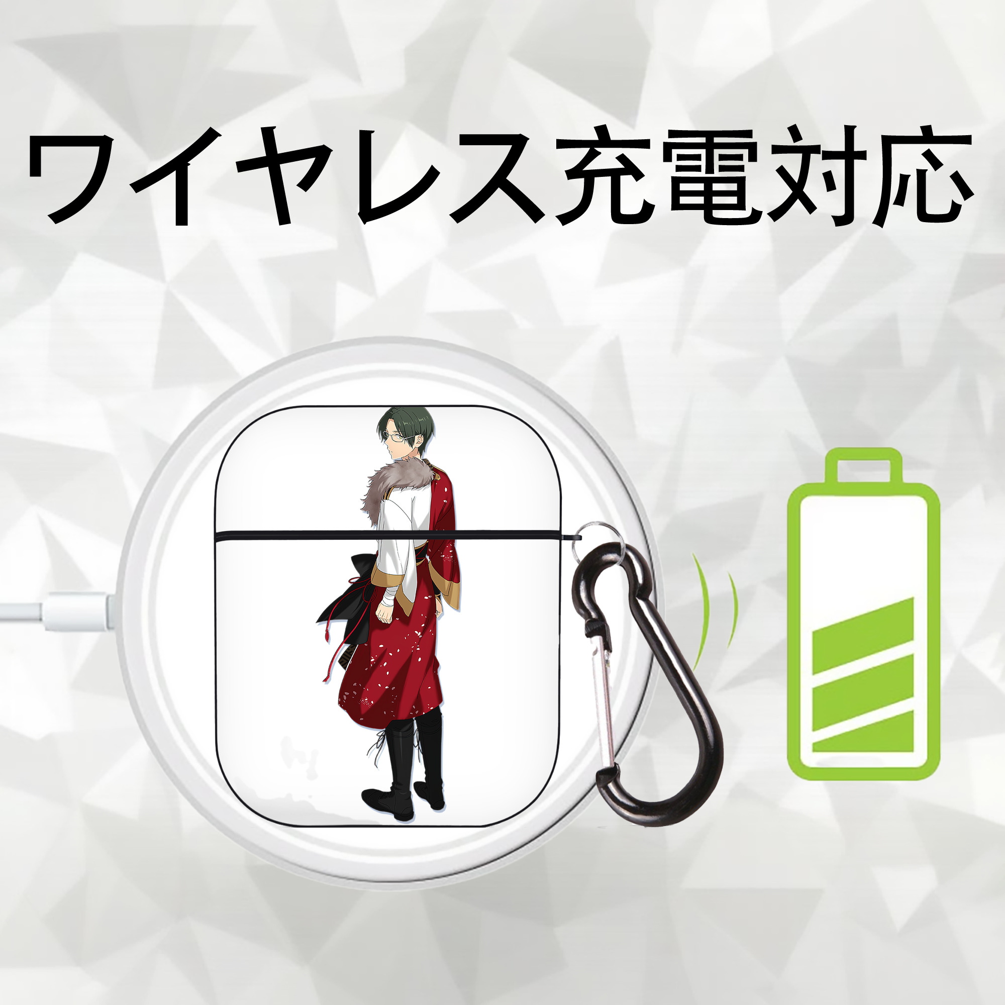 あんさんぶるスターズ! Ensemble Stars AirPods 第2世代保護ケース ハードシェル ブラック 耐衝撃・防指紋・カラビナ付き