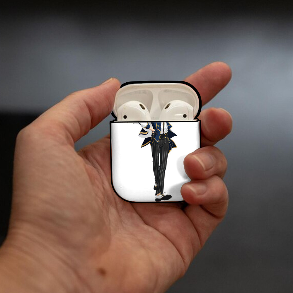 あんさんぶるスターズ! Ensemble Stars AirPods 第2世代保護ケース ハードシェル ブラック 耐衝撃・防指紋・カラビナ付き