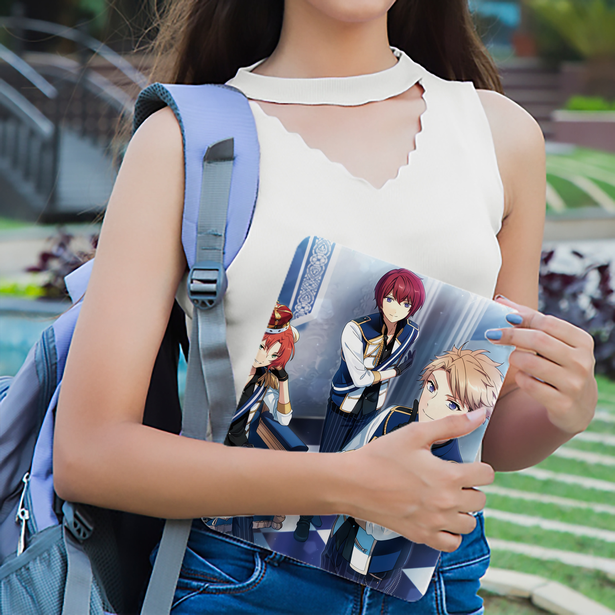 あんさんぶるスターズ! Ensemble Stars IPad ケース ブック型 PUレザー TPU 耐衝撃 軽量 薄型 ペン収納なし 全面保護 IPad 各モデル対応