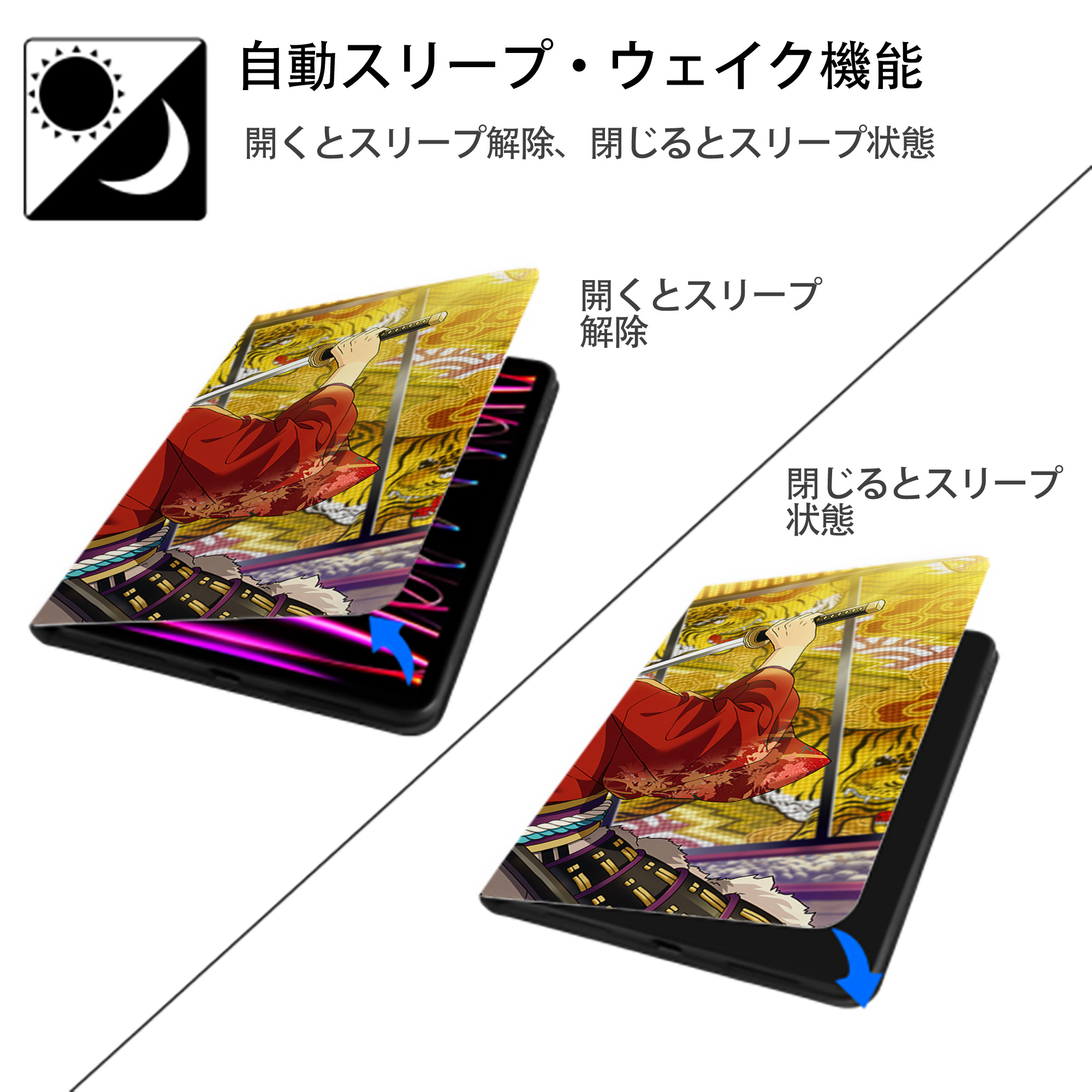 あんさんぶるスターズ! Ensemble Stars IPad ケース ブック型 PUレザー TPU 耐衝撃 軽量 薄型 ペン収納なし 全面保護 IPad 各モデル対応