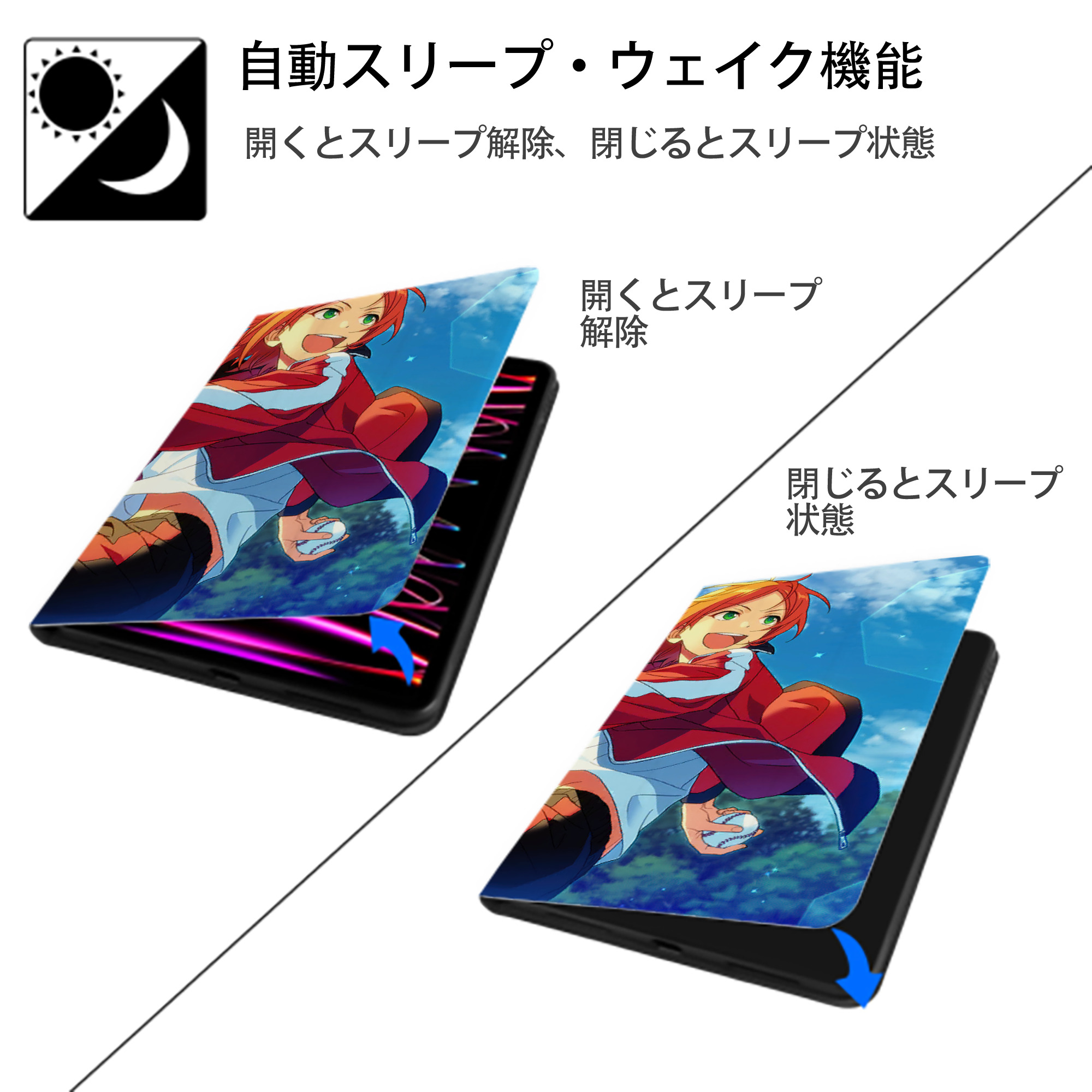 あんさんぶるスターズ! Ensemble Stars IPadケース ペンホルダー付き ブックスタイルデザイン
