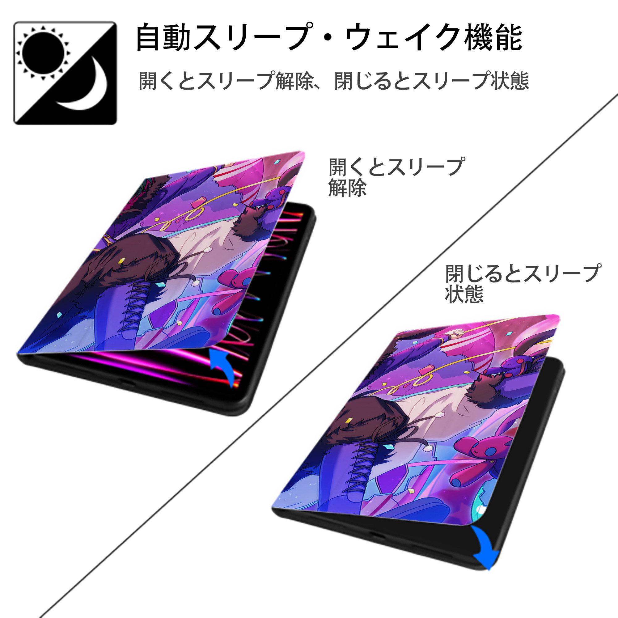 あんさんぶるスターズ! Ensemble Stars IPadケース ペンホルダー付き ブックスタイルデザイン