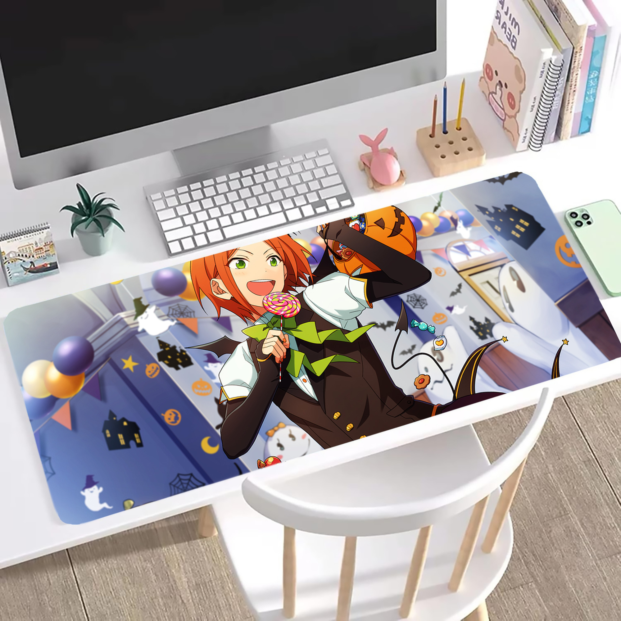 （画像用） あんさんぶるスターズ! Ensemble Stars ステッチ加工 大判デスクマット／滑り止めマウスパッド