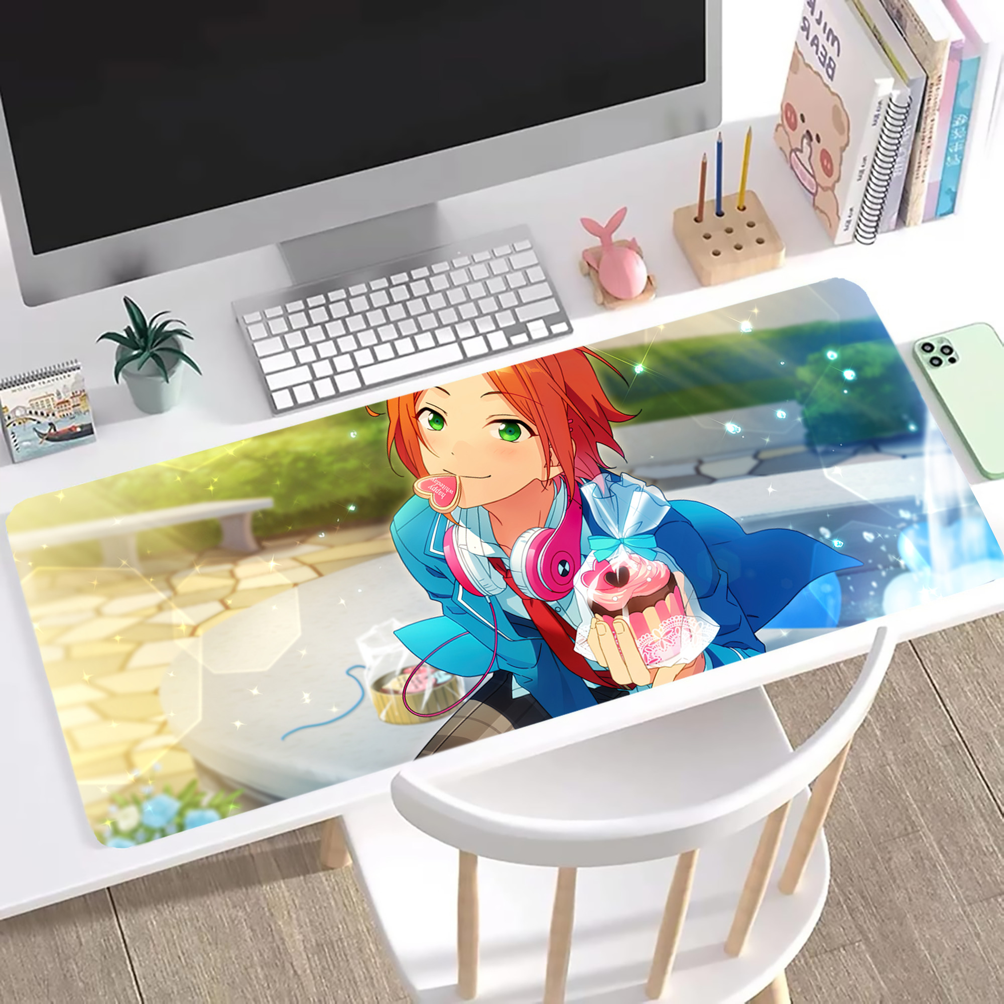 （画像用） あんさんぶるスターズ! Ensemble Stars ステッチ加工 大判デスクマット／滑り止めマウスパッド