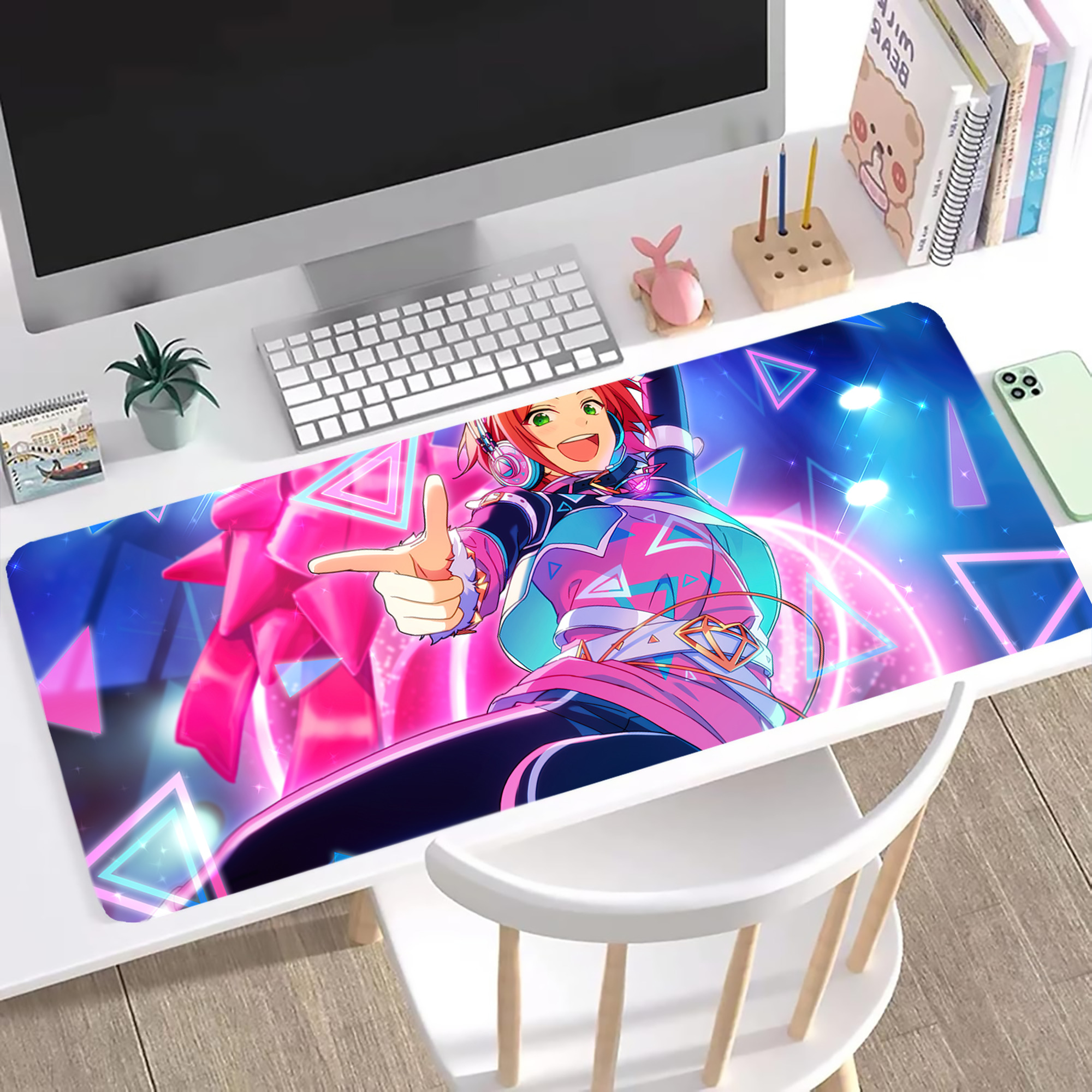 （画像用） あんさんぶるスターズ! Ensemble Stars ステッチ加工 大判デスクマット／滑り止めマウスパッド