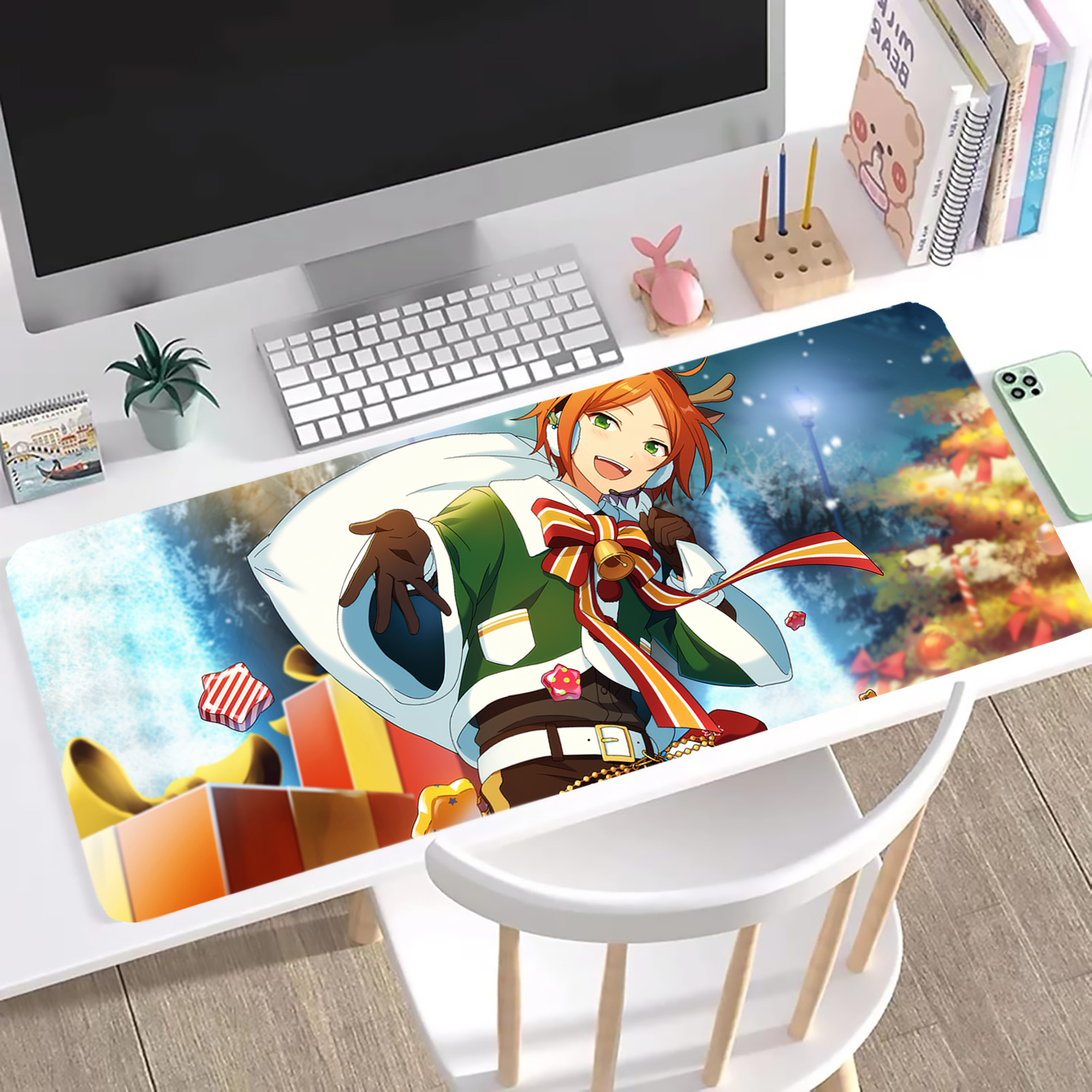 （画像用） あんさんぶるスターズ! Ensemble Stars ステッチ加工 大判デスクマット／滑り止めマウスパッド