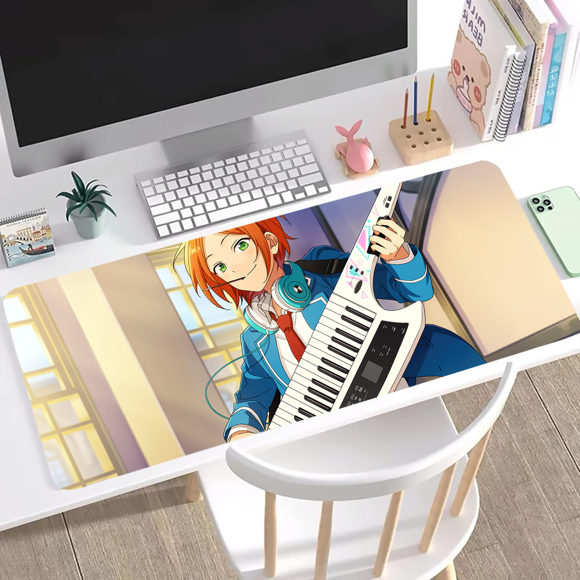 （画像用） あんさんぶるスターズ! Ensemble Stars ステッチ加工 大判デスクマット／滑り止めマウスパッド