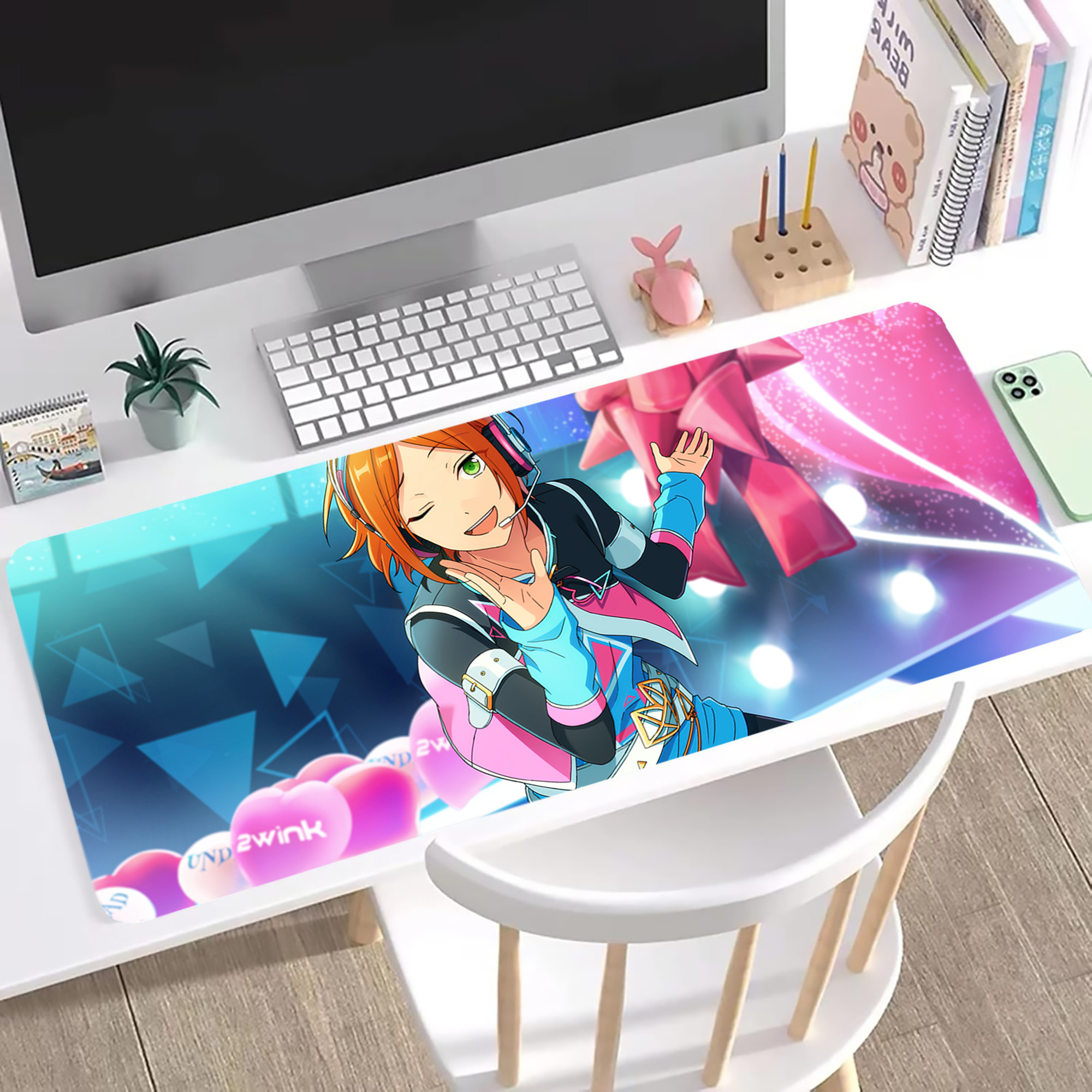 （画像用） あんさんぶるスターズ! Ensemble Stars ステッチ加工 大判デスクマット／滑り止めマウスパッド