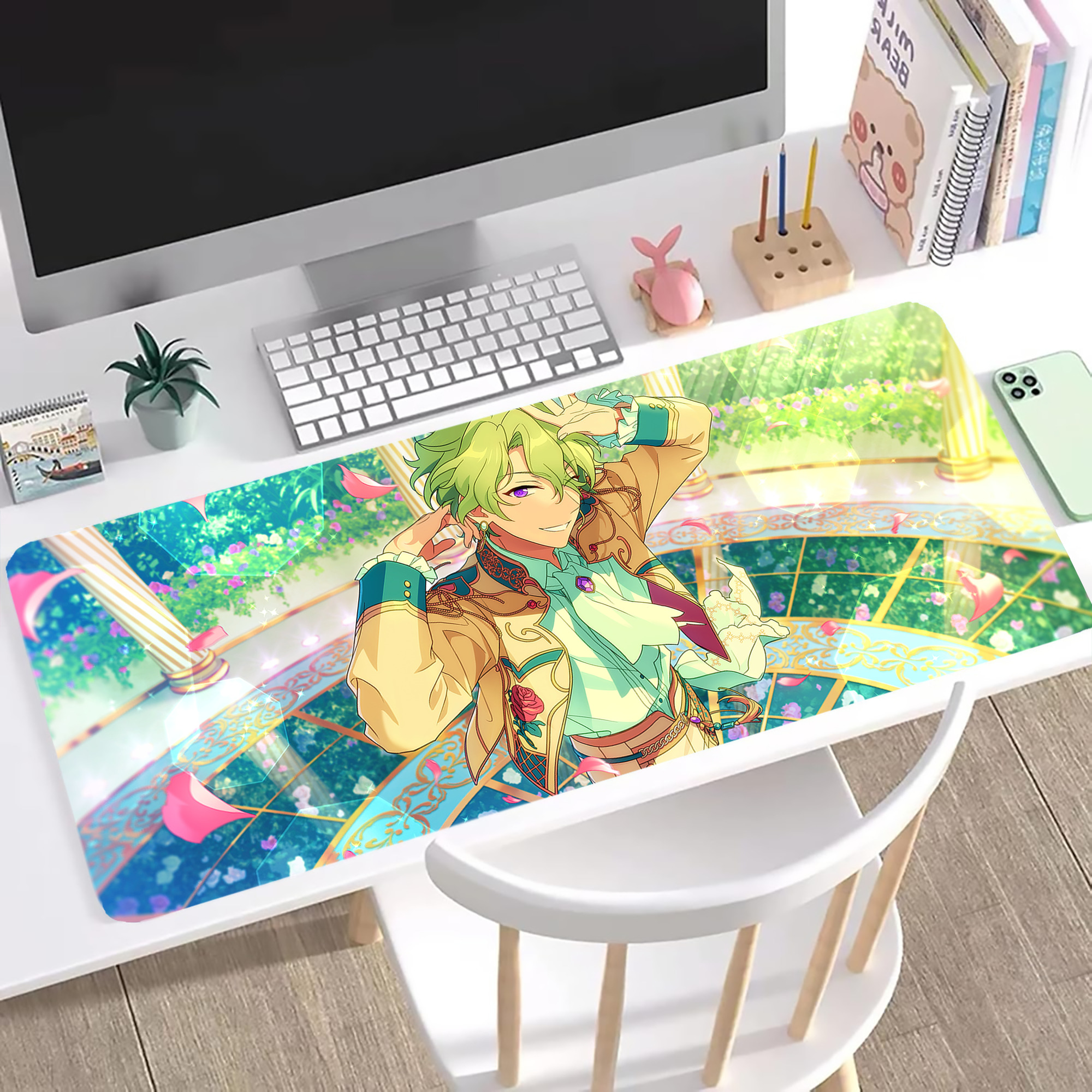 （画像用） あんさんぶるスターズ! Ensemble Stars ステッチ加工 大判デスクマット／滑り止めマウスパッド