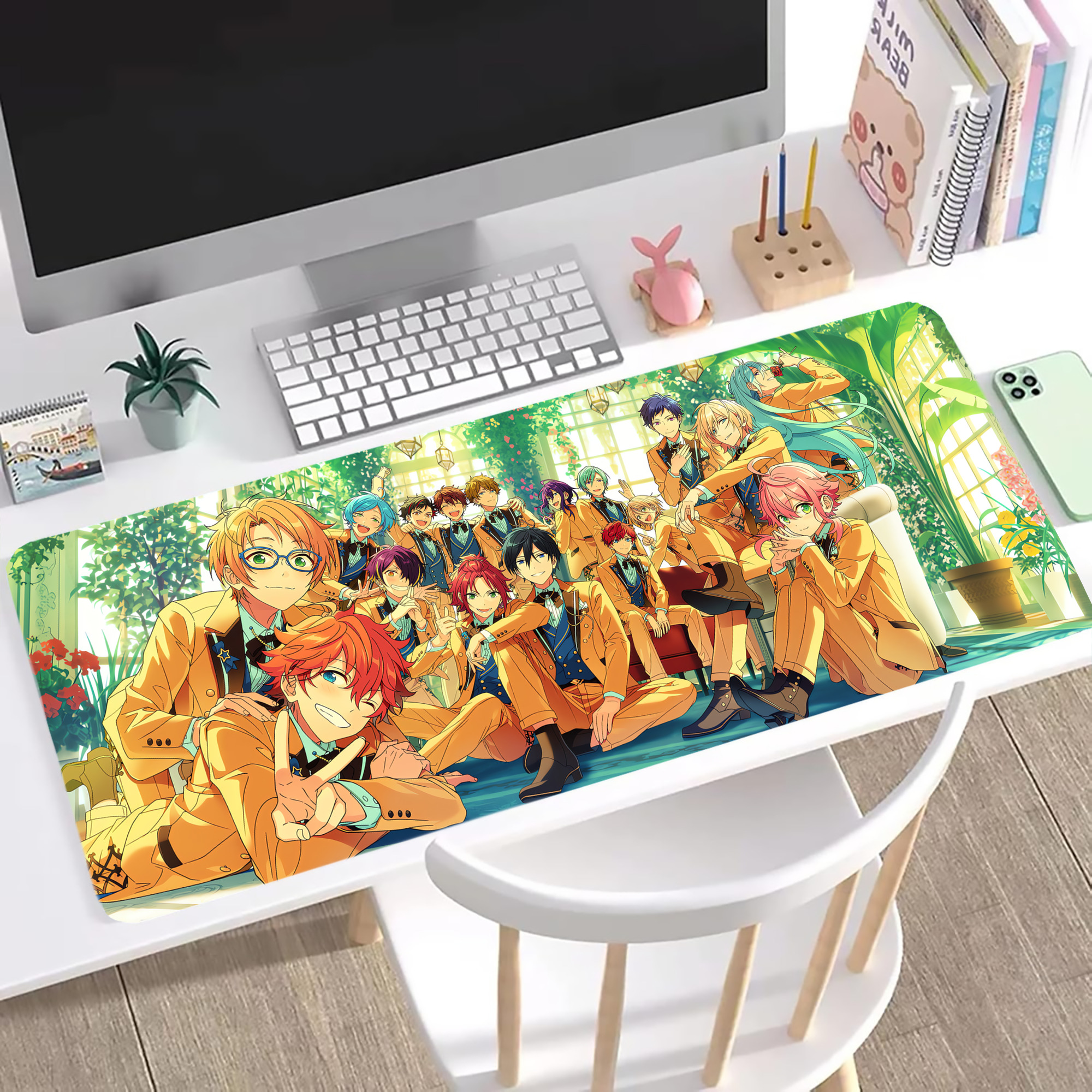 （画像用） あんさんぶるスターズ! Ensemble Stars ステッチ加工 大判デスクマット／滑り止めマウスパッド