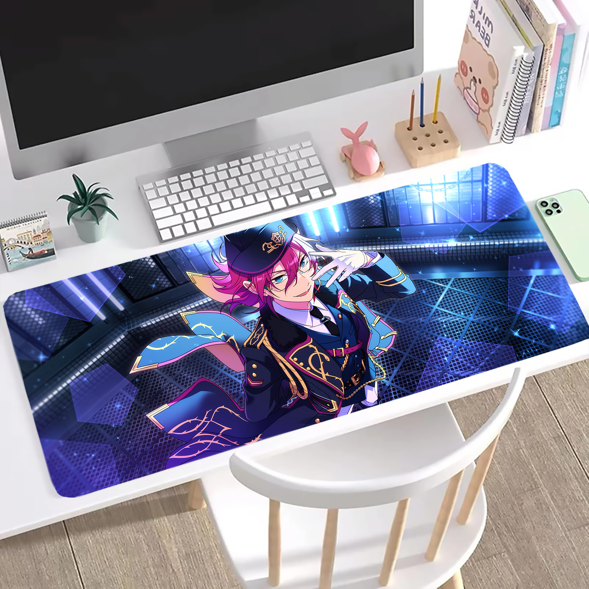 （画像用） あんさんぶるスターズ! Ensemble Stars ステッチ加工 大判デスクマット／滑り止めマウスパッド