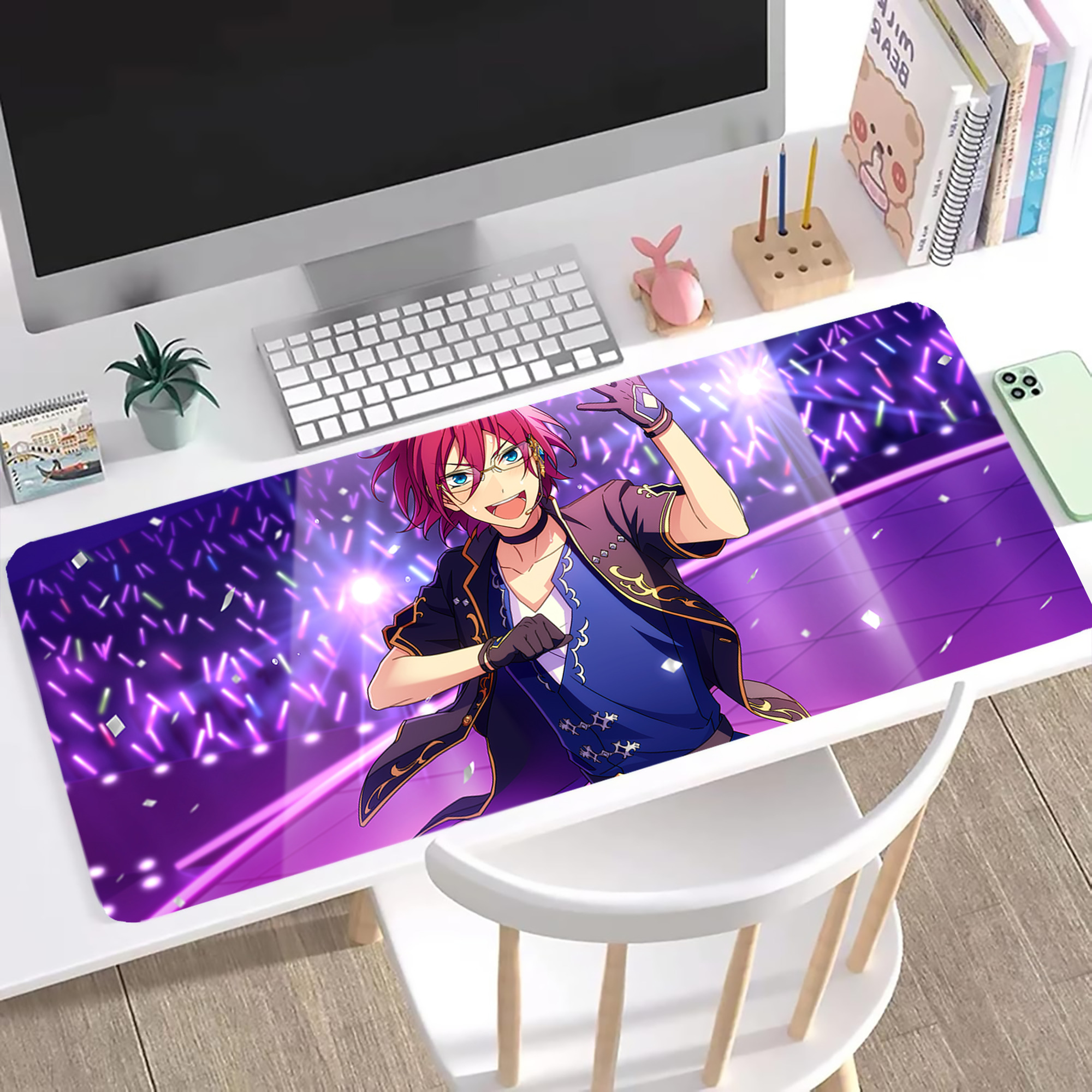 （画像用） あんさんぶるスターズ! Ensemble Stars ステッチ加工 大判デスクマット／滑り止めマウスパッド