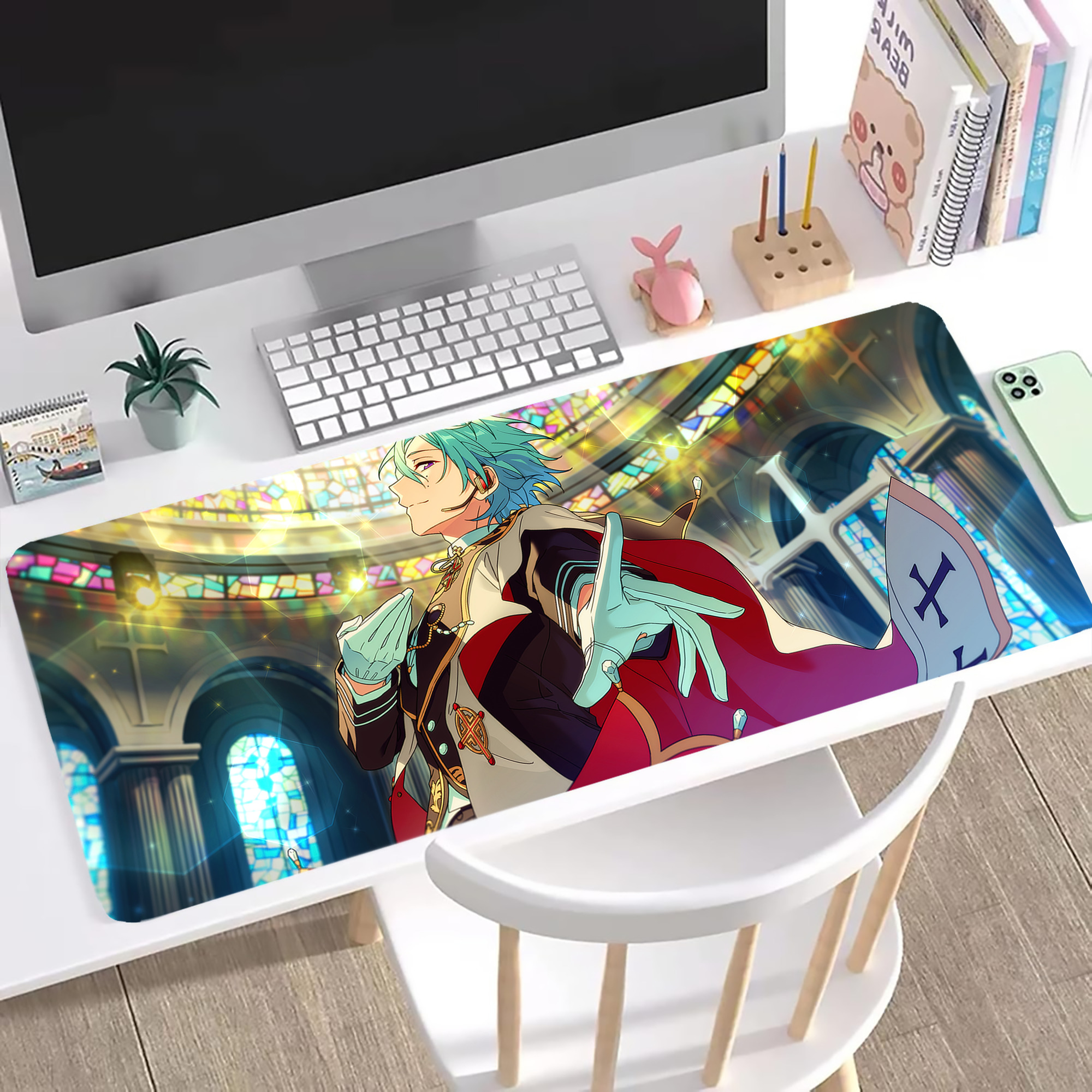 （画像用） あんさんぶるスターズ! Ensemble Stars ステッチ加工 大判デスクマット／滑り止めマウスパッド