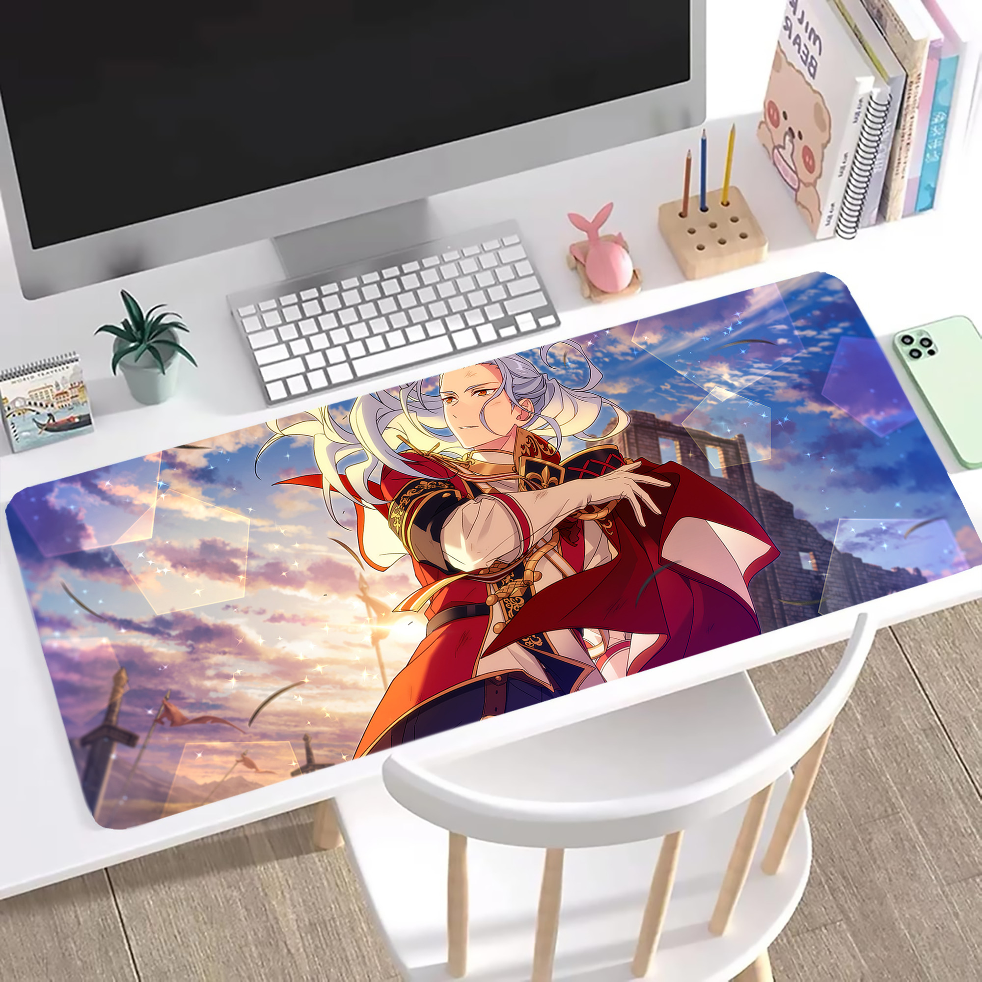 （画像用） あんさんぶるスターズ! Ensemble Stars ステッチ加工 大判デスクマット／滑り止めマウスパッド
