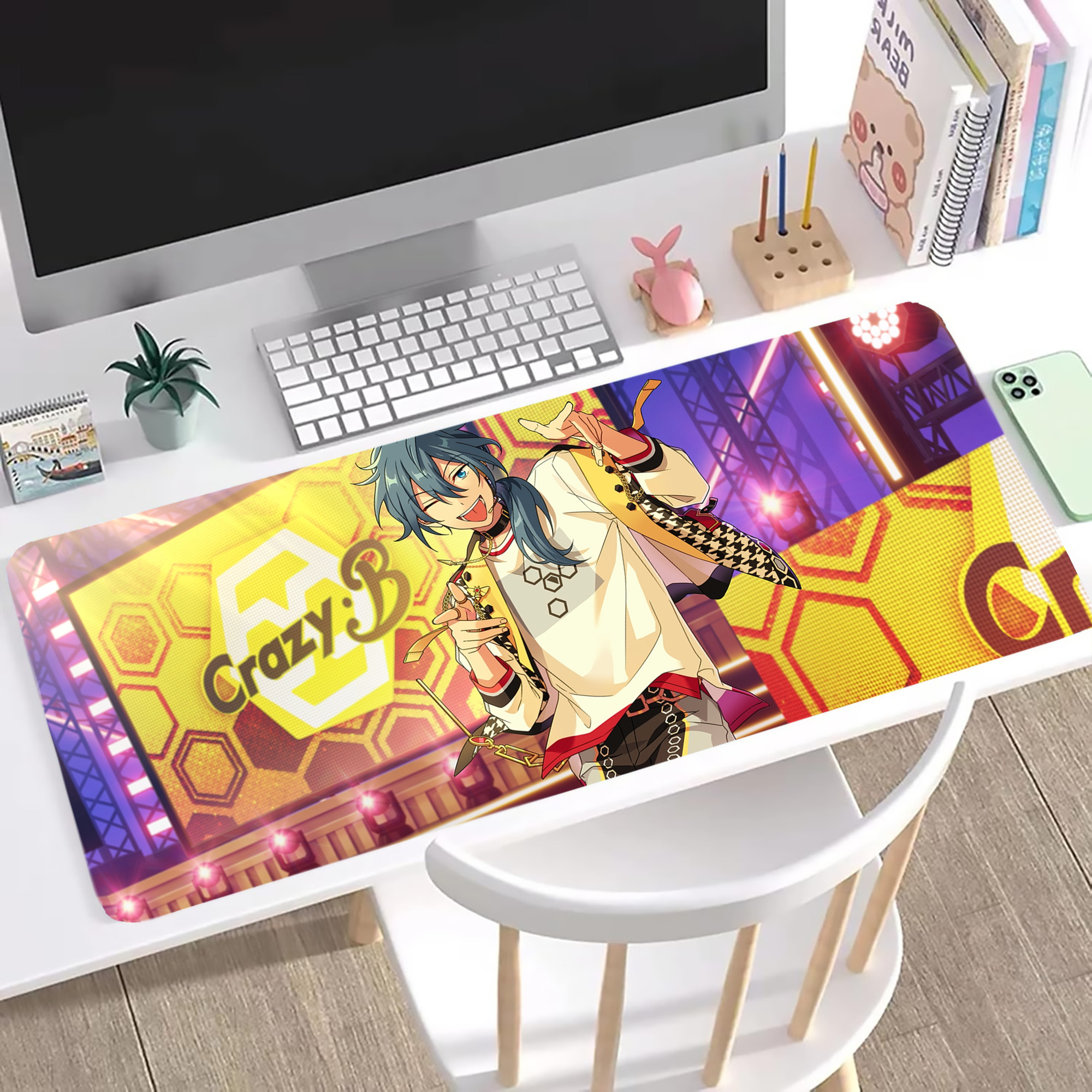 （画像用） あんさんぶるスターズ! Ensemble Stars ステッチ加工 大判デスクマット／滑り止めマウスパッド