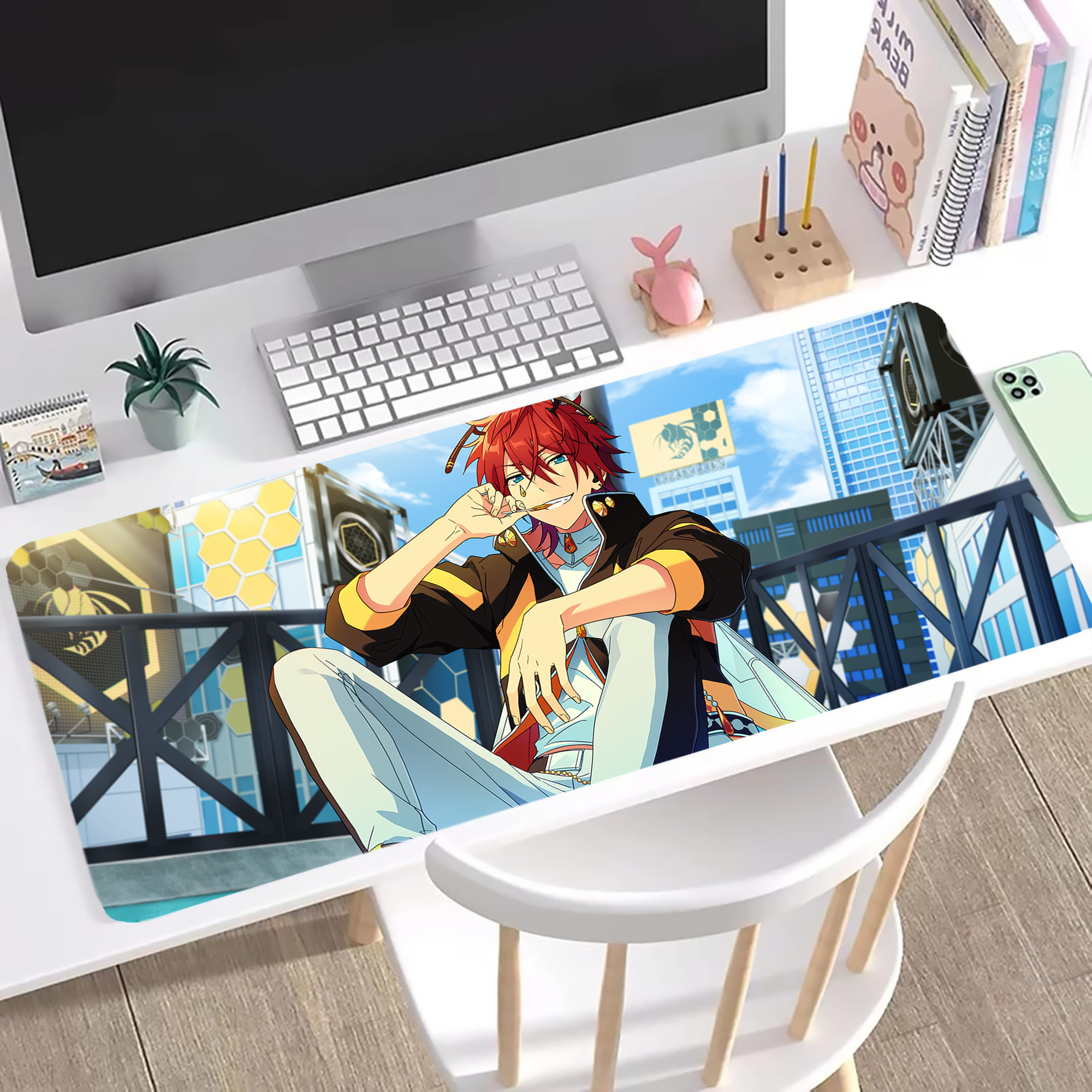 （画像用） あんさんぶるスターズ! Ensemble Stars ステッチ加工 大判デスクマット／滑り止めマウスパッド