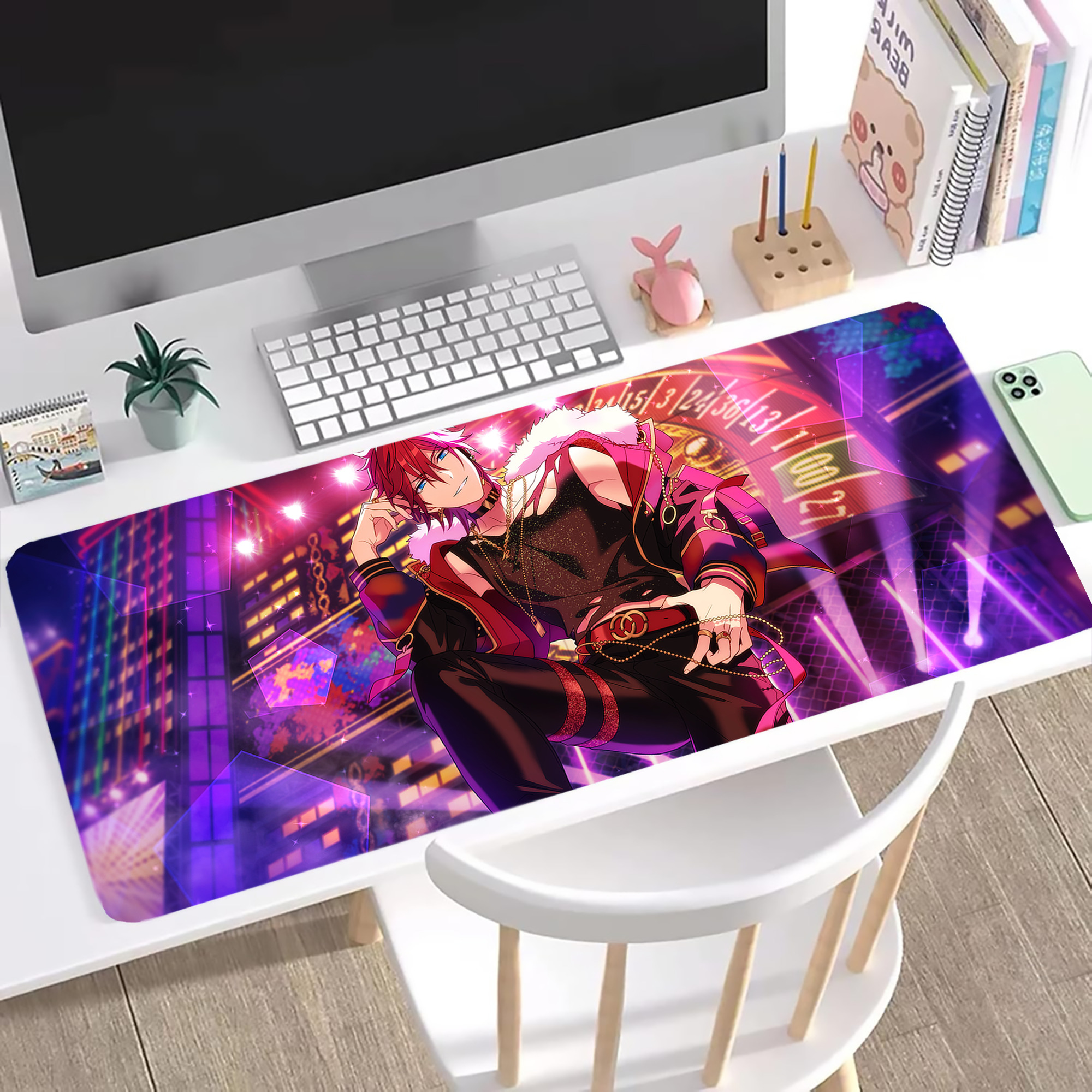 （画像用） あんさんぶるスターズ! Ensemble Stars ステッチ加工 大判デスクマット／滑り止めマウスパッド