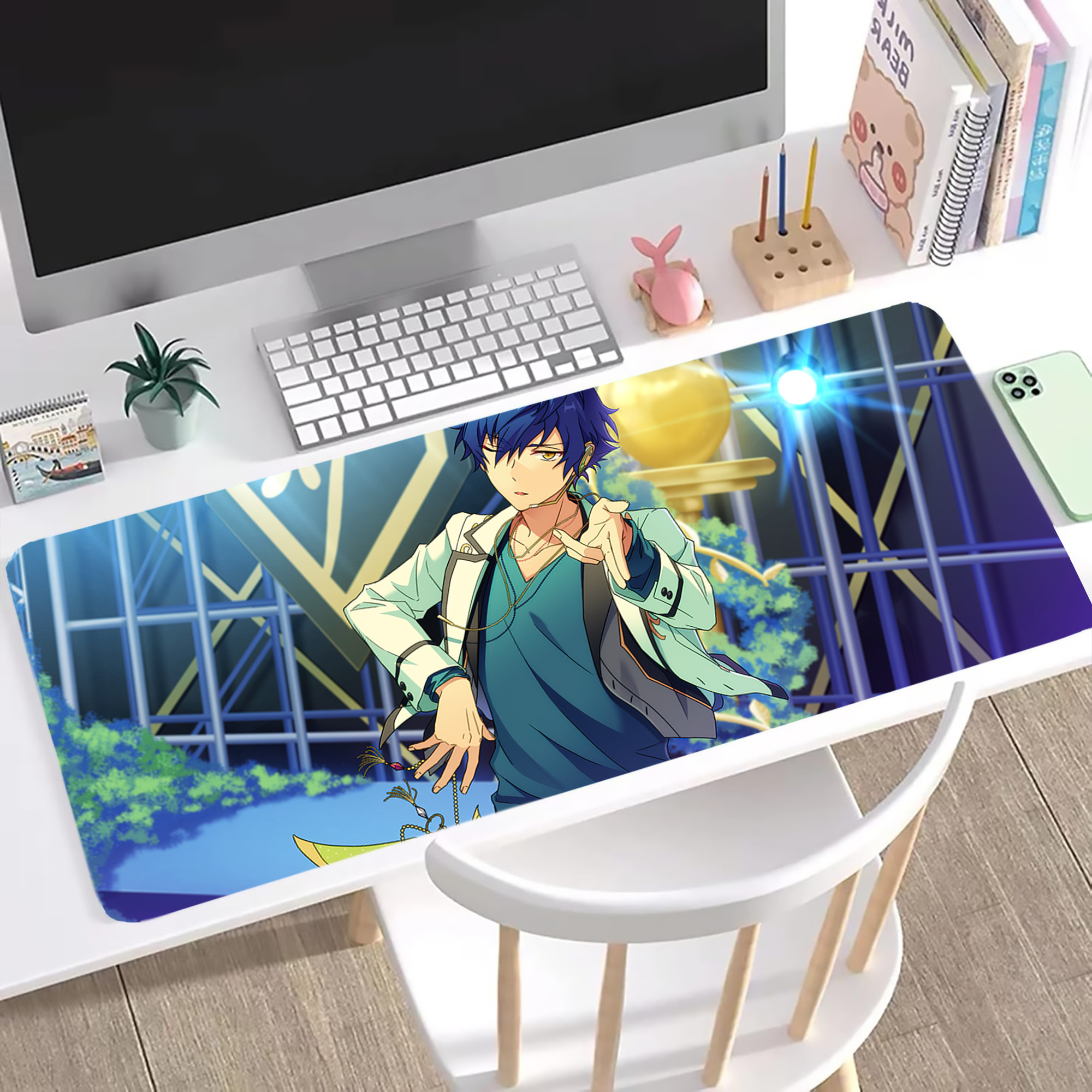 （画像用） あんさんぶるスターズ! Ensemble Stars ステッチ加工 大判デスクマット／滑り止めマウスパッド