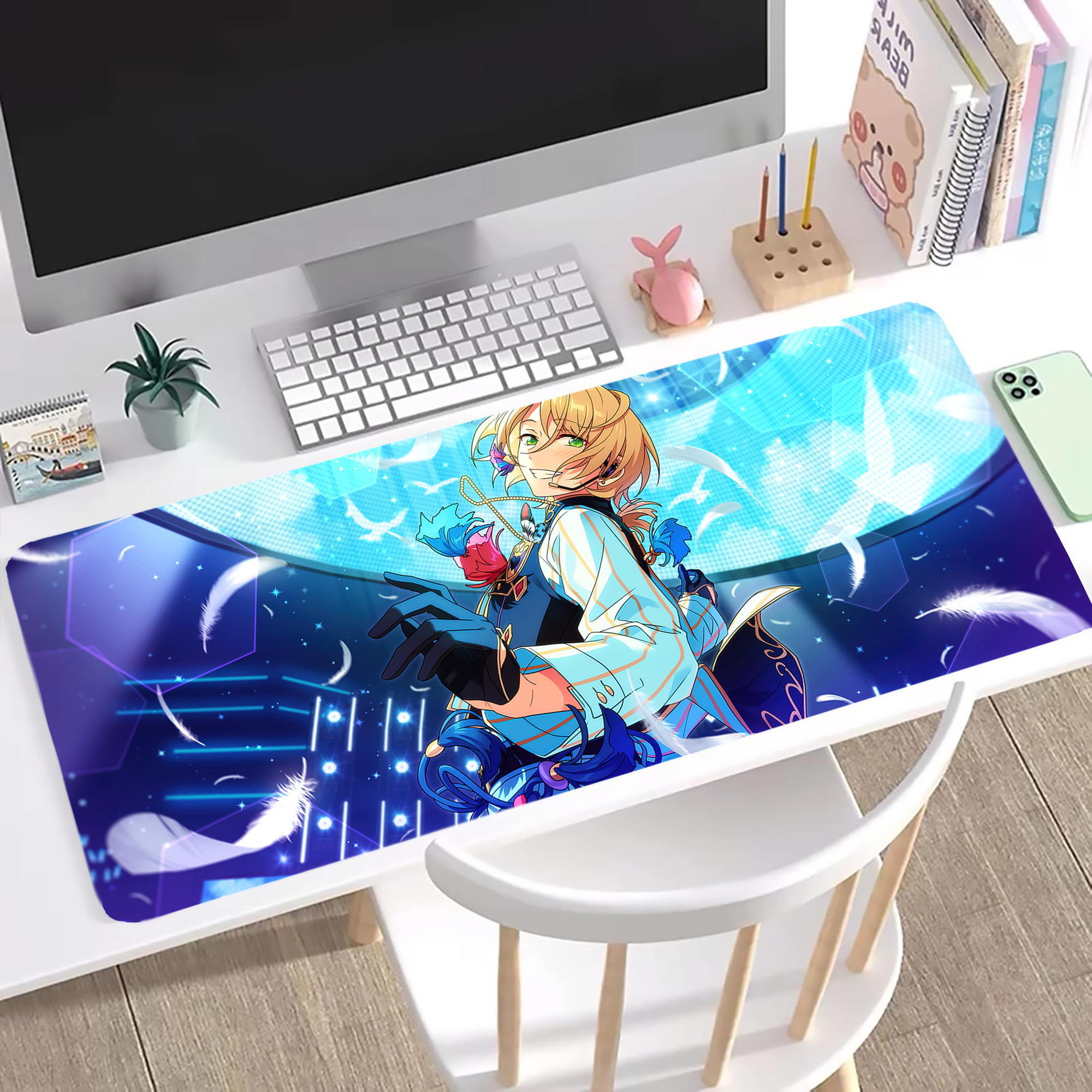 （画像用） あんさんぶるスターズ! Ensemble Stars ステッチ加工 大判デスクマット／滑り止めマウスパッド