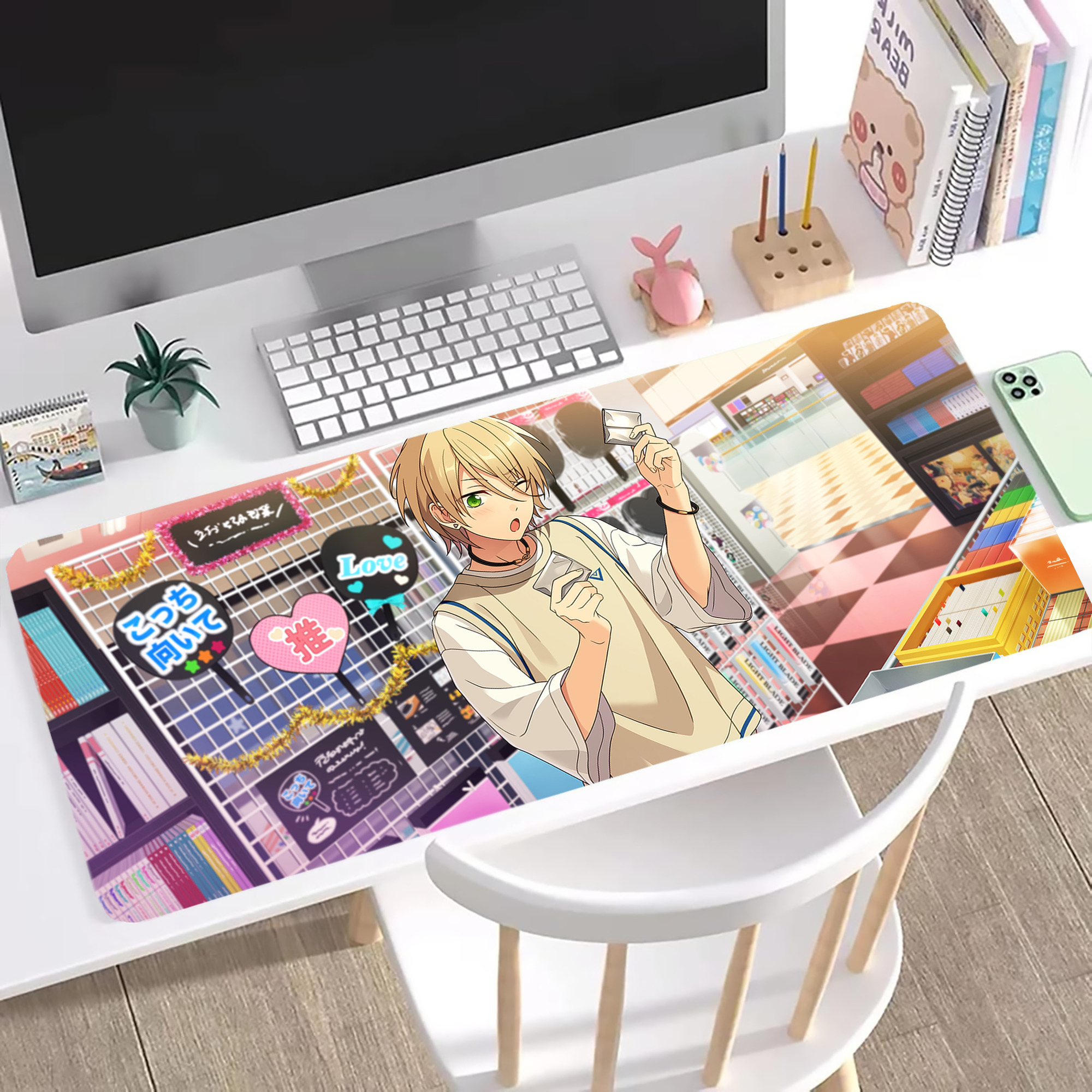 （画像用） あんさんぶるスターズ! Ensemble Stars ステッチ加工 大判デスクマット／滑り止めマウスパッド