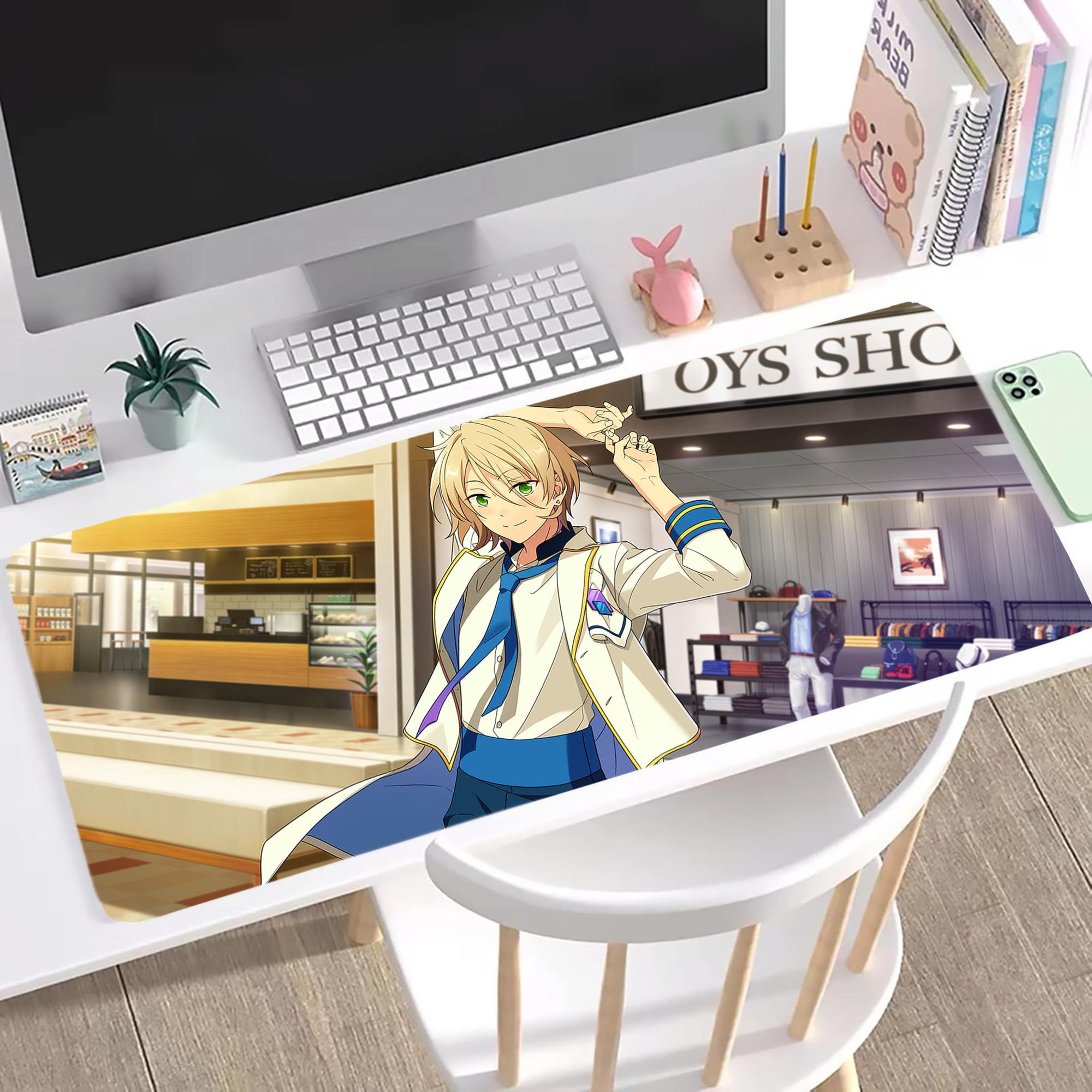 （画像用） あんさんぶるスターズ! Ensemble Stars ステッチ加工 大判デスクマット／滑り止めマウスパッド