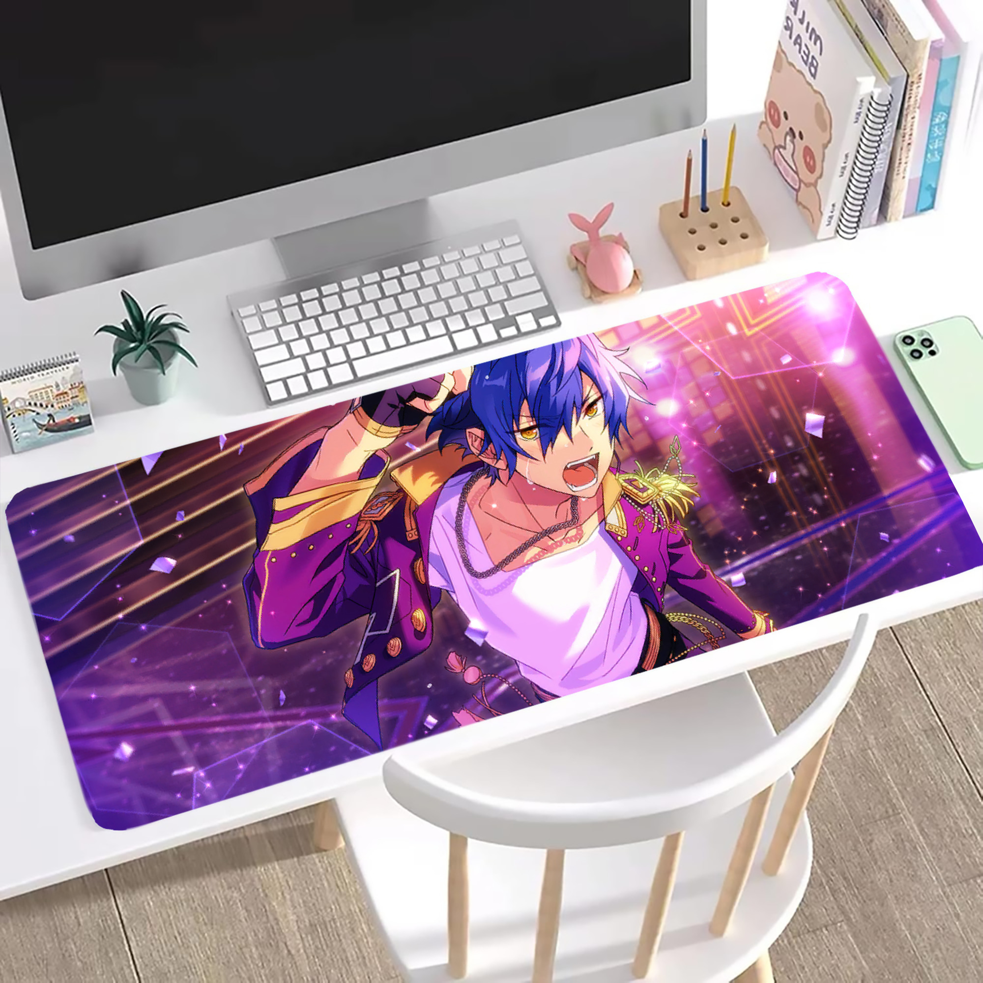 （画像用） あんさんぶるスターズ! Ensemble Stars ステッチ加工 大判デスクマット／滑り止めマウスパッド