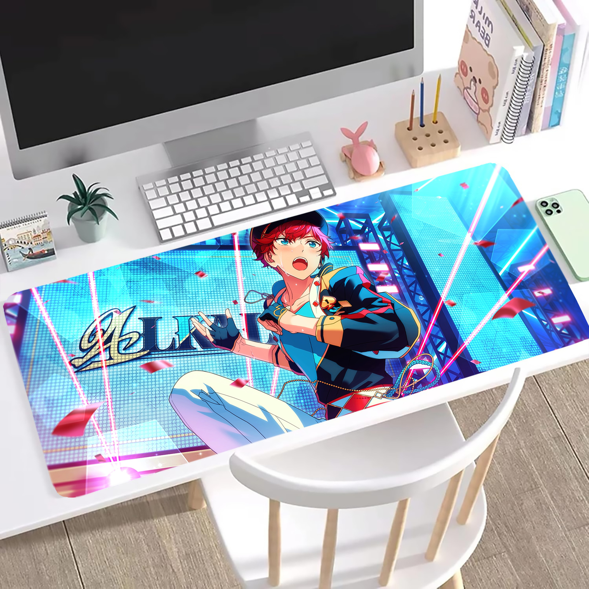 （画像用） あんさんぶるスターズ! Ensemble Stars ステッチ加工 大判デスクマット／滑り止めマウスパッド