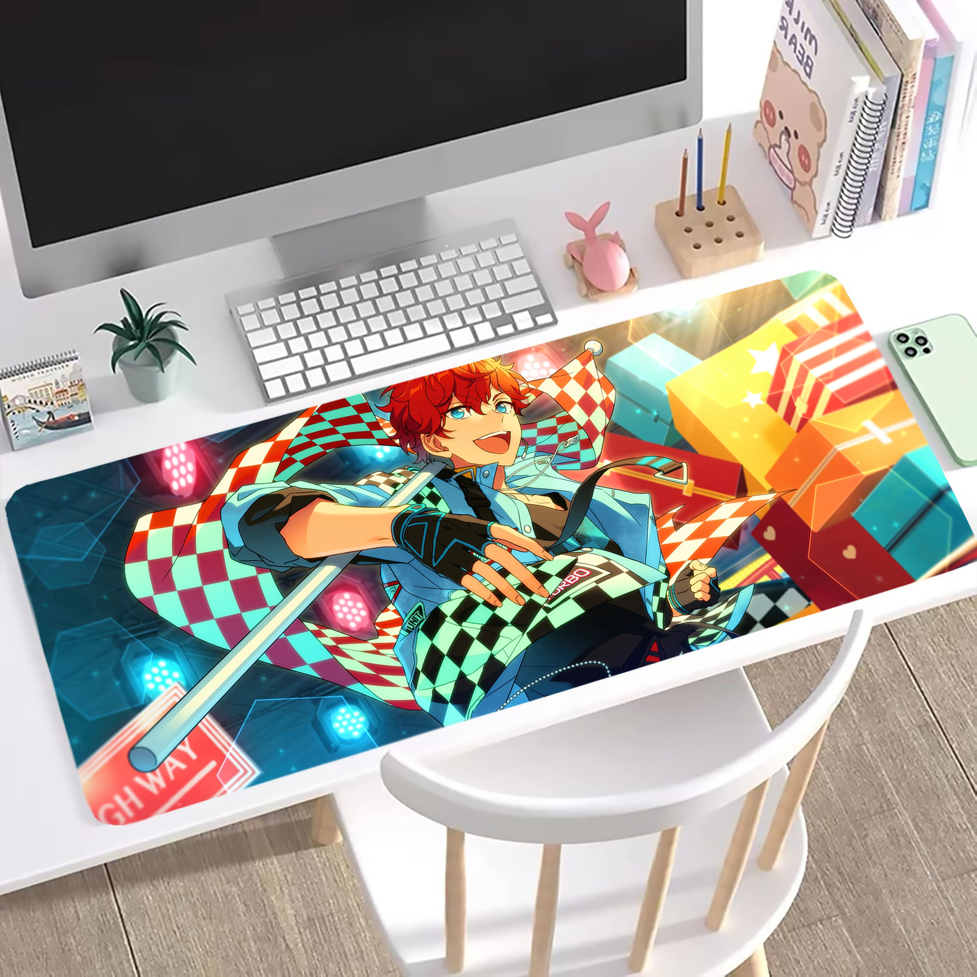 （画像用） あんさんぶるスターズ! Ensemble Stars ステッチ加工 大判デスクマット／滑り止めマウスパッド