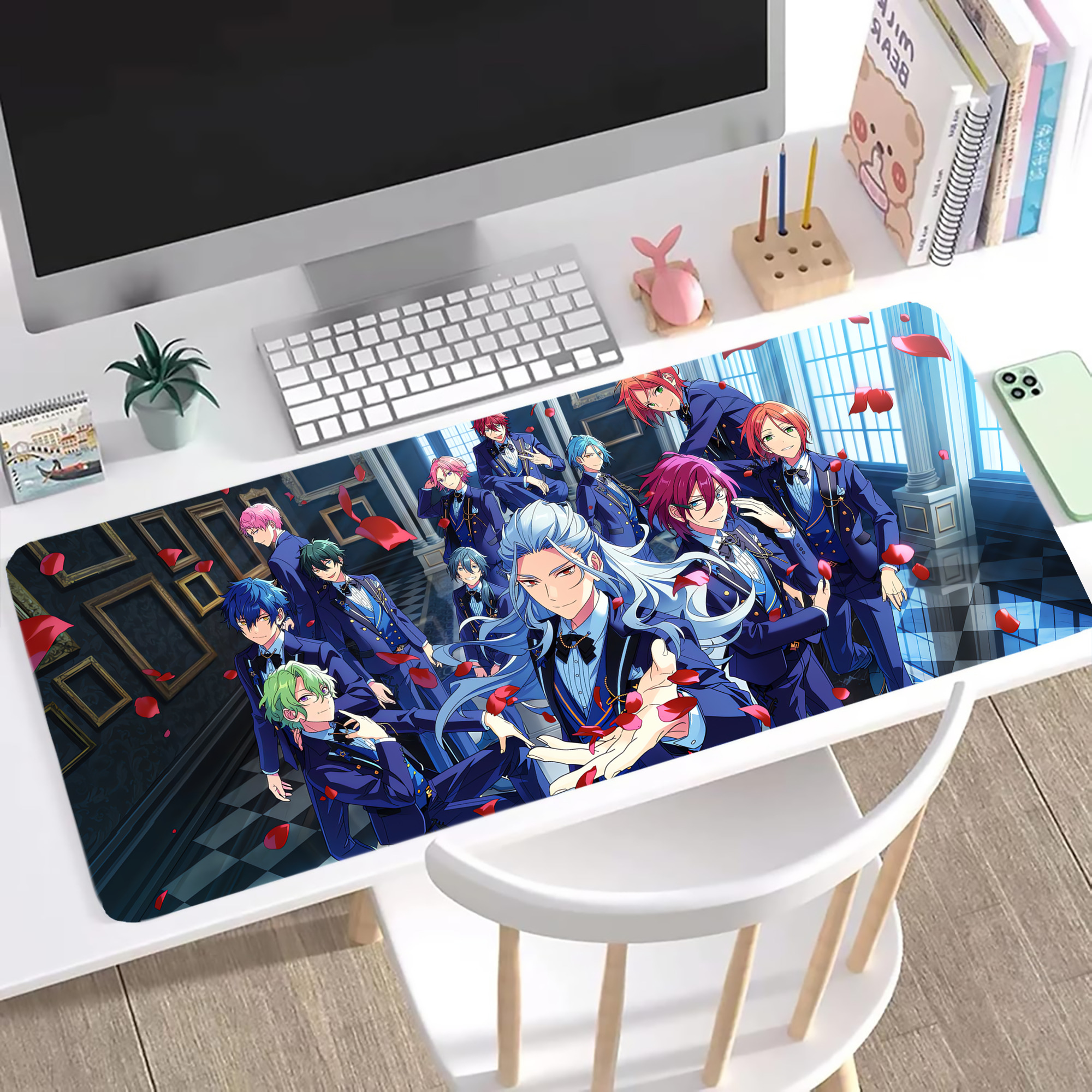 （画像用） あんさんぶるスターズ! Ensemble Stars ステッチ加工 大判デスクマット／滑り止めマウスパッド