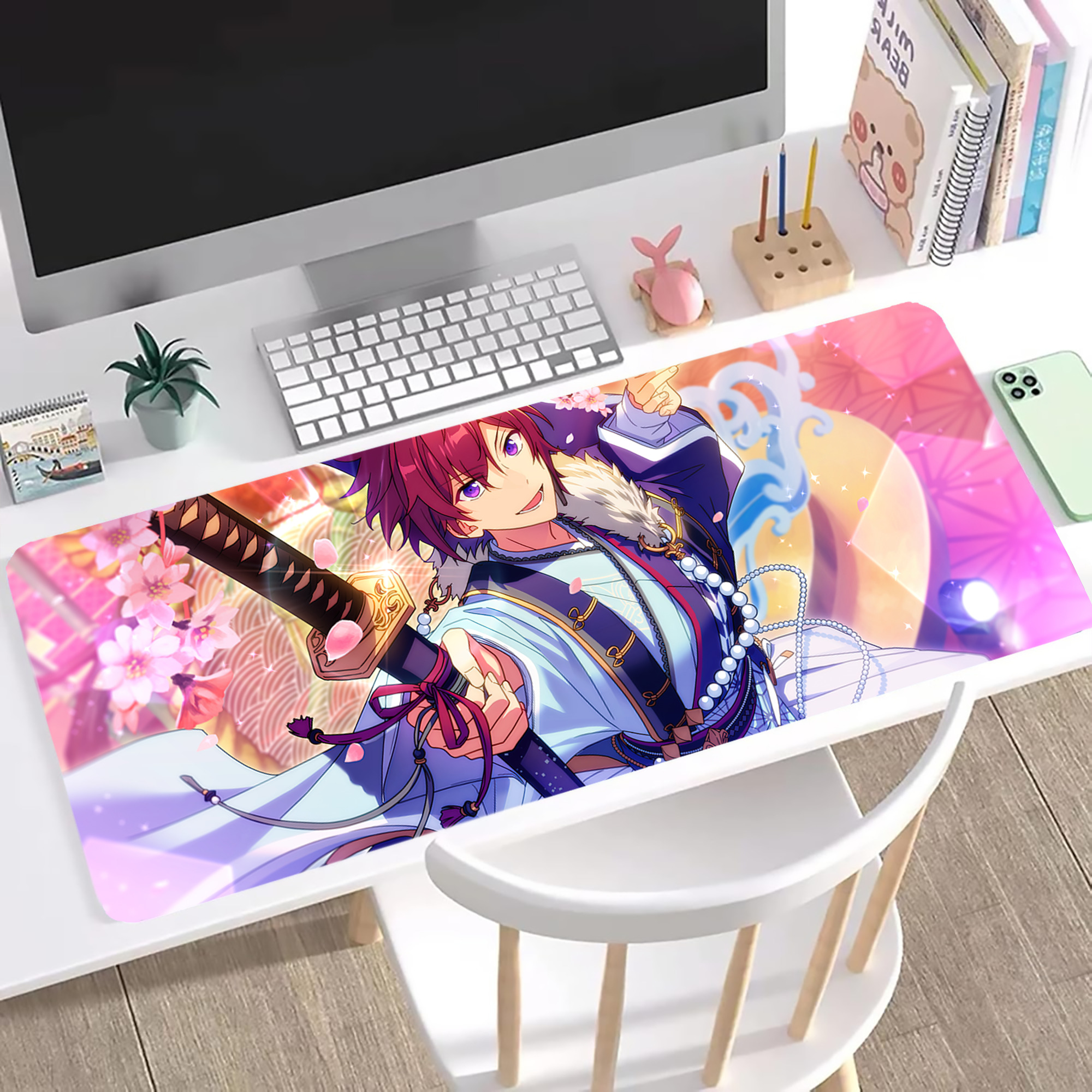 （画像用） あんさんぶるスターズ! Ensemble Stars ステッチ加工 大判デスクマット／滑り止めマウスパッド