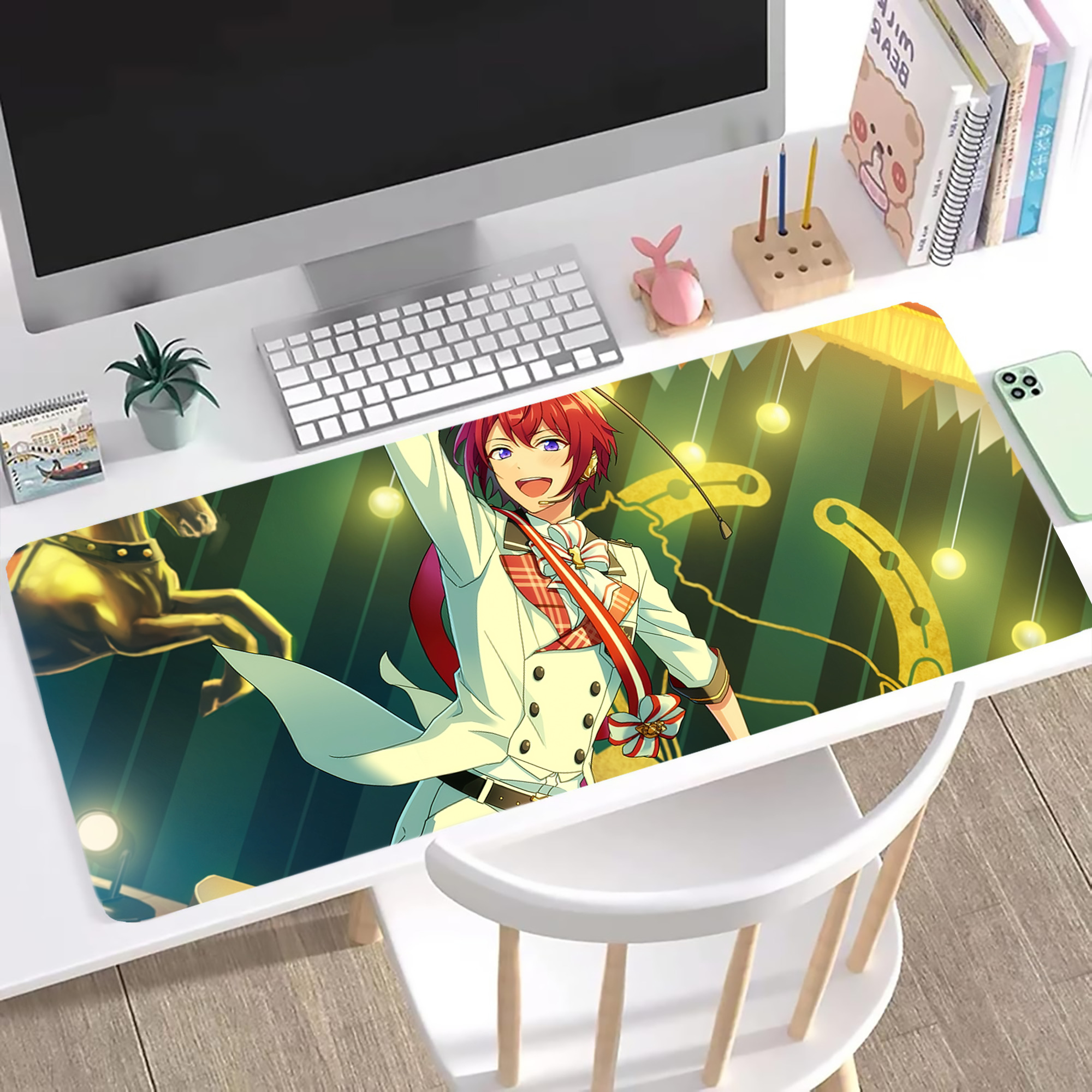 （画像用） あんさんぶるスターズ! Ensemble Stars ステッチ加工 大判デスクマット／滑り止めマウスパッド